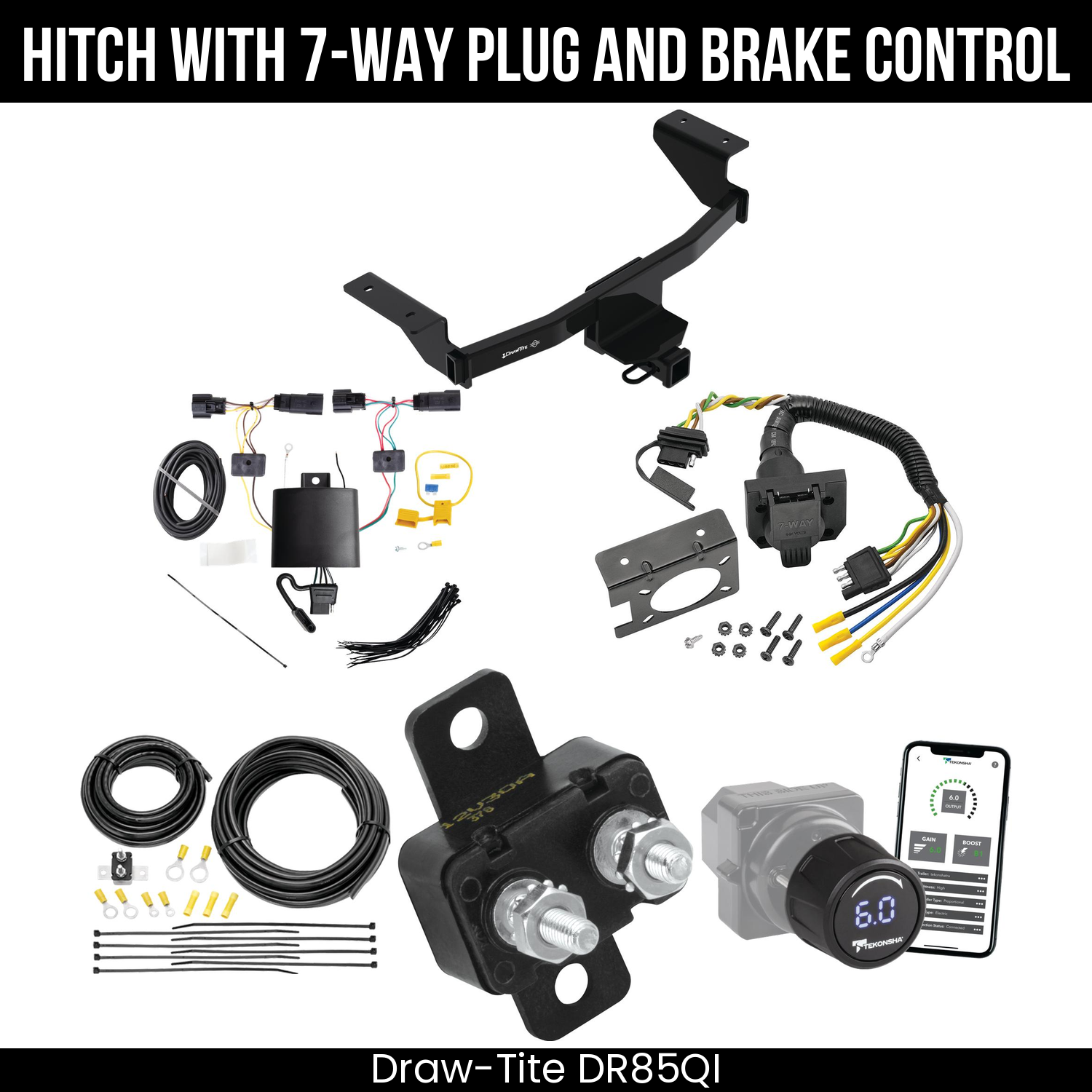 Draw Tite DR85QI Hitch With 7 Way Plug And Brake Control Bundle Featureimg