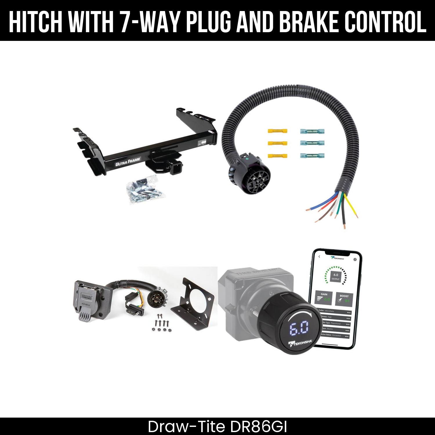 Draw Tite DR86GI Hitch With 7 Way Plug And Brake Control Bundle Featureimg