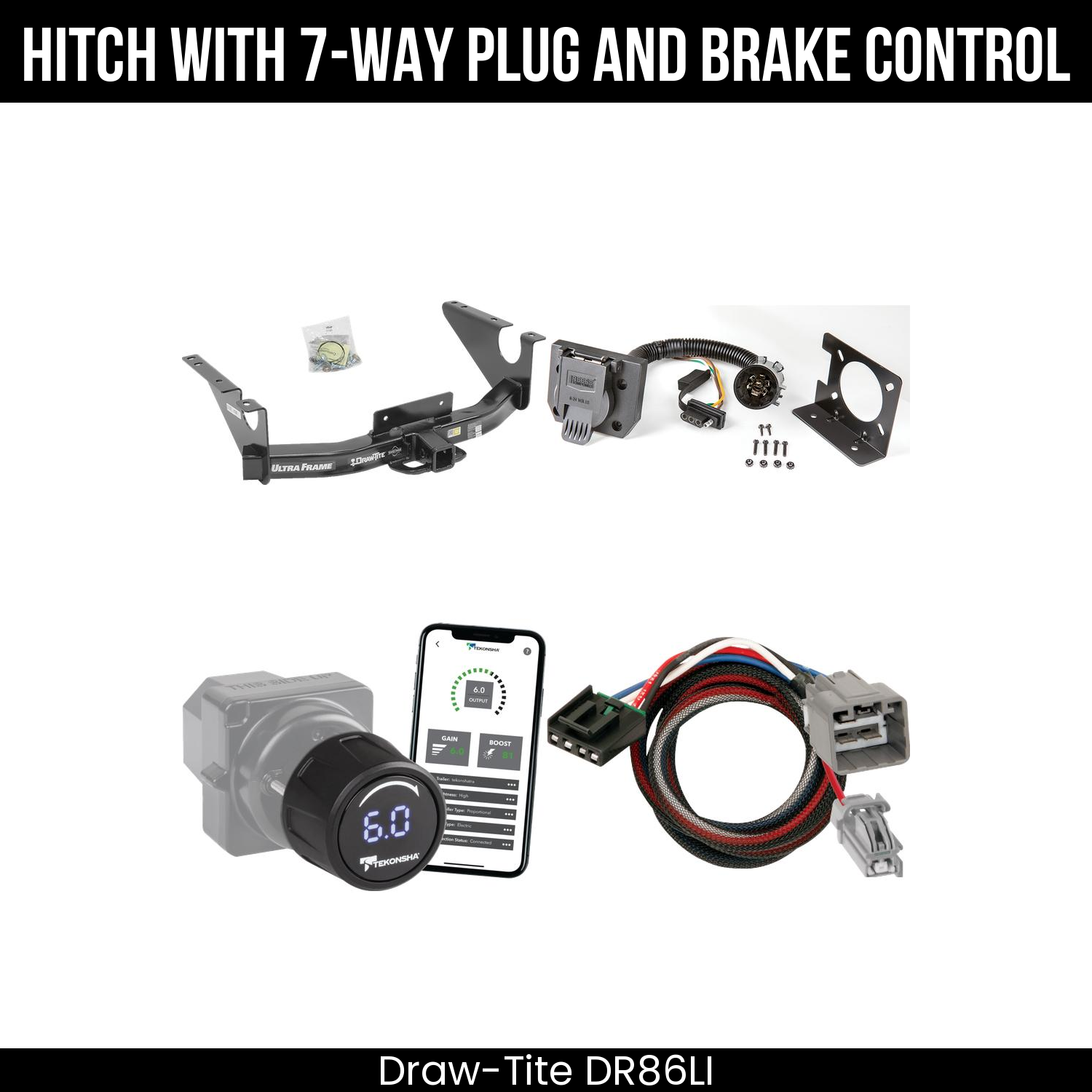 Draw Tite DR86LI Hitch With 7 Way Plug And Brake Control Bundle Featureimg