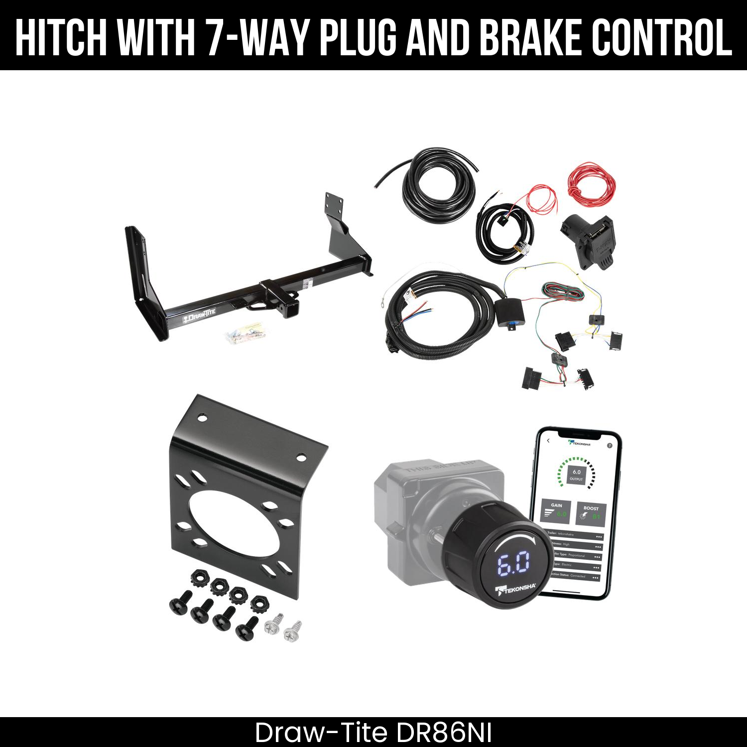 Draw Tite DR86NI Hitch With 7 Way Plug And Brake Control Bundle Featureimg