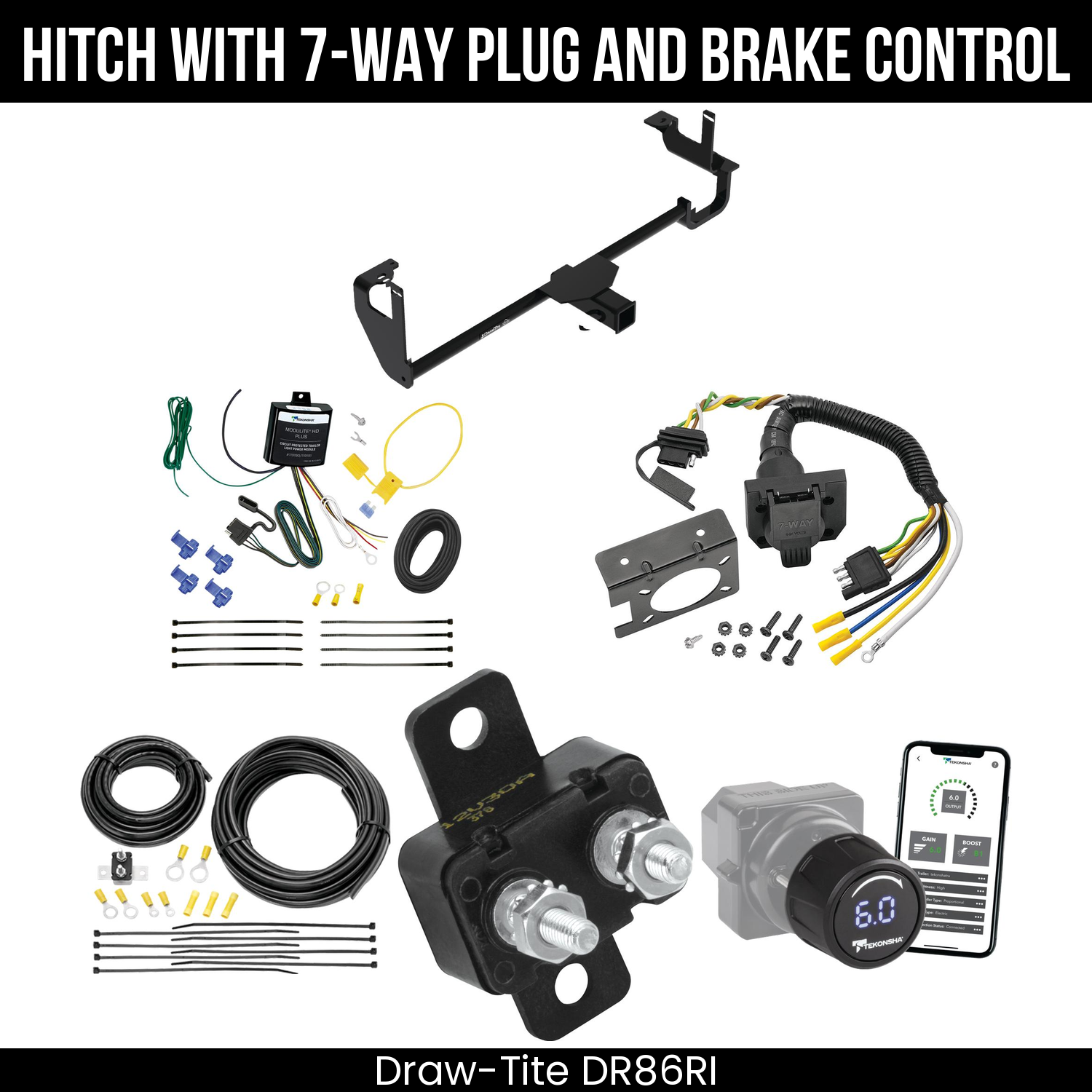 Draw Tite DR86RI Hitch With 7 Way Plug And Brake Control Bundle Featureimg