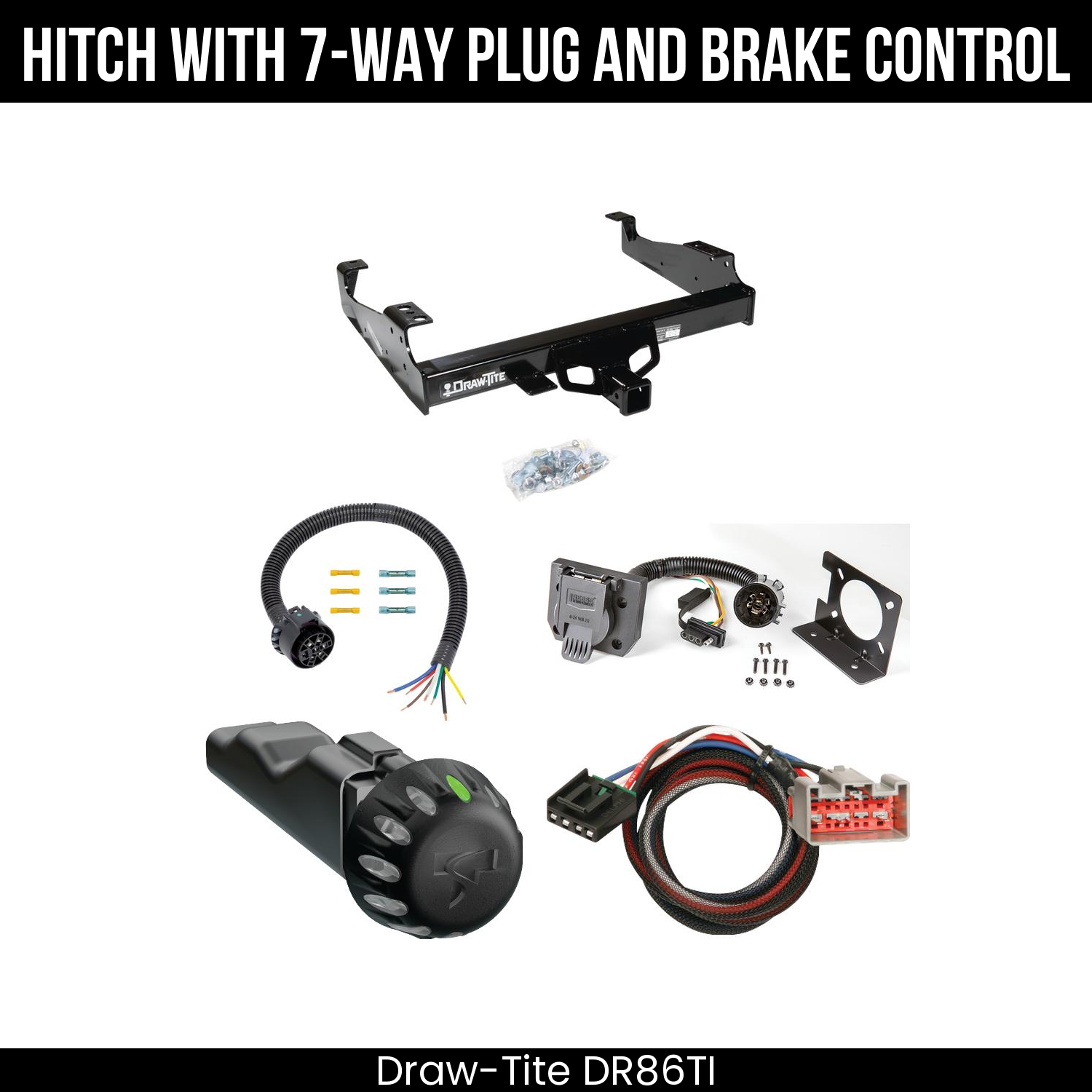 Draw Tite DR86TI Hitch With 7 Way Plug And Brake Control Bundle Featureimg