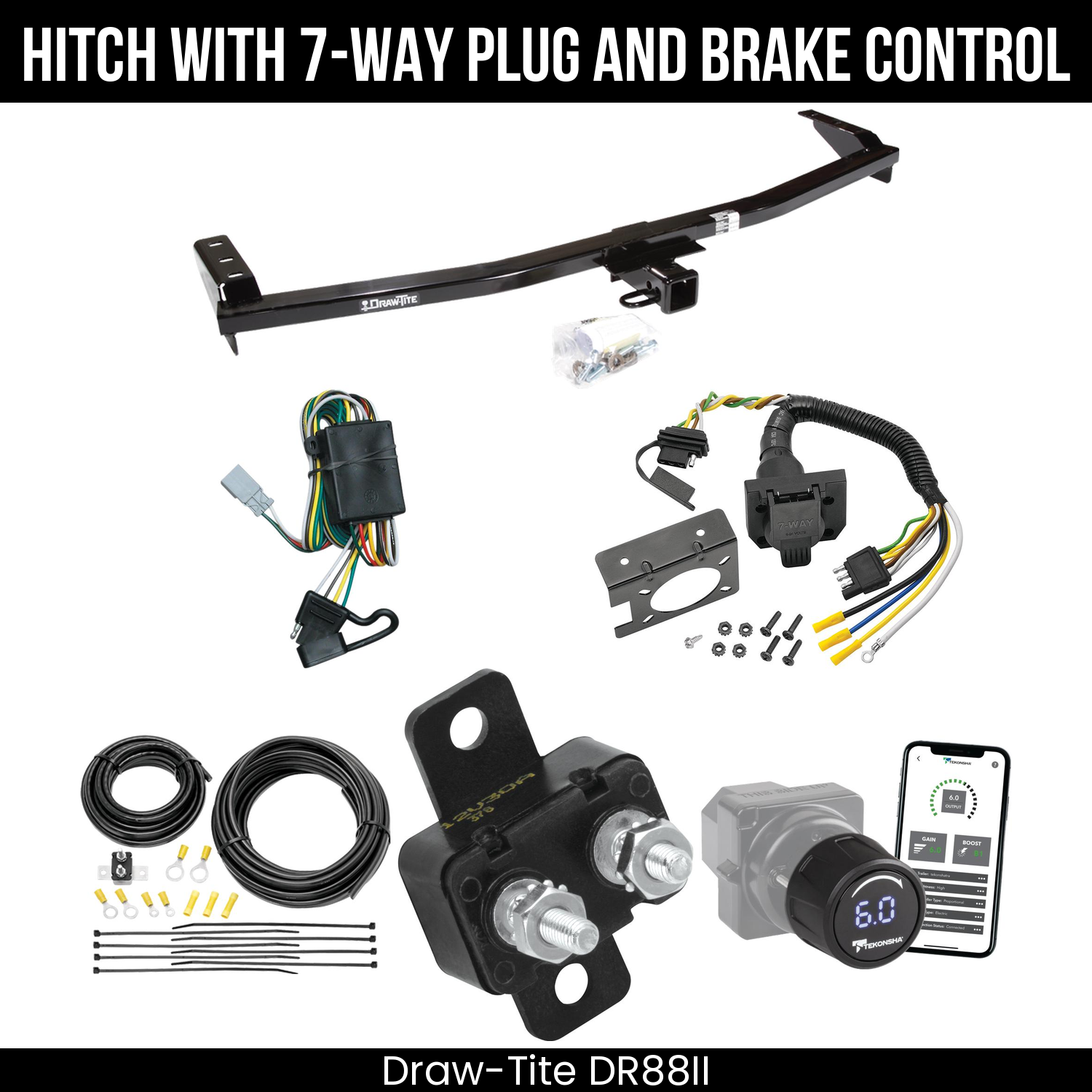 Draw Tite DR88II Hitch With 7 Way Plug And Brake Control Bundle Featureimg