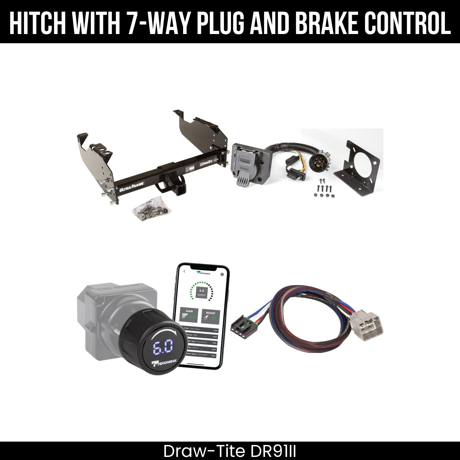 Draw Tite DR91II Hitch With 7 Way Plug And Brake Control Bundle Featureimg