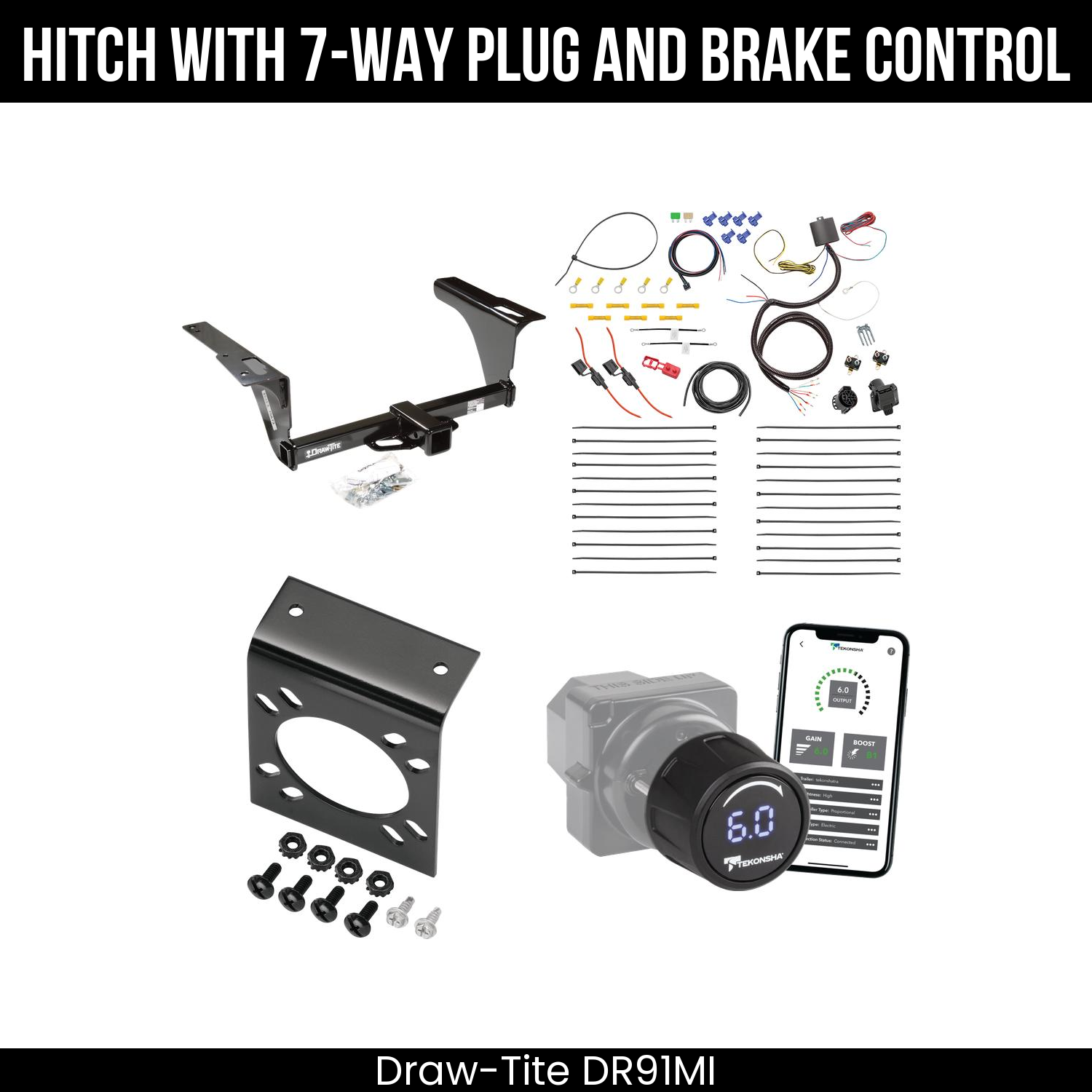 Draw Tite DR91MI Hitch With 7 Way Plug And Brake Control Bundle Featureimg