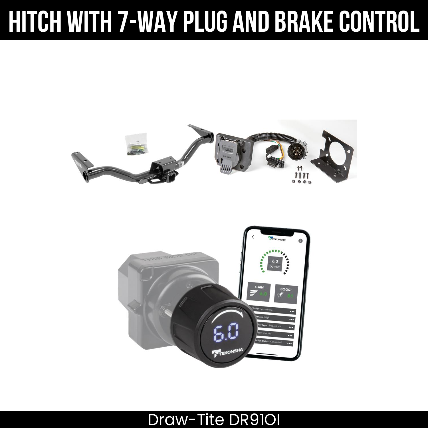 Draw Tite DR91OI Hitch With 7 Way Plug And Brake Control Bundle Featureimg