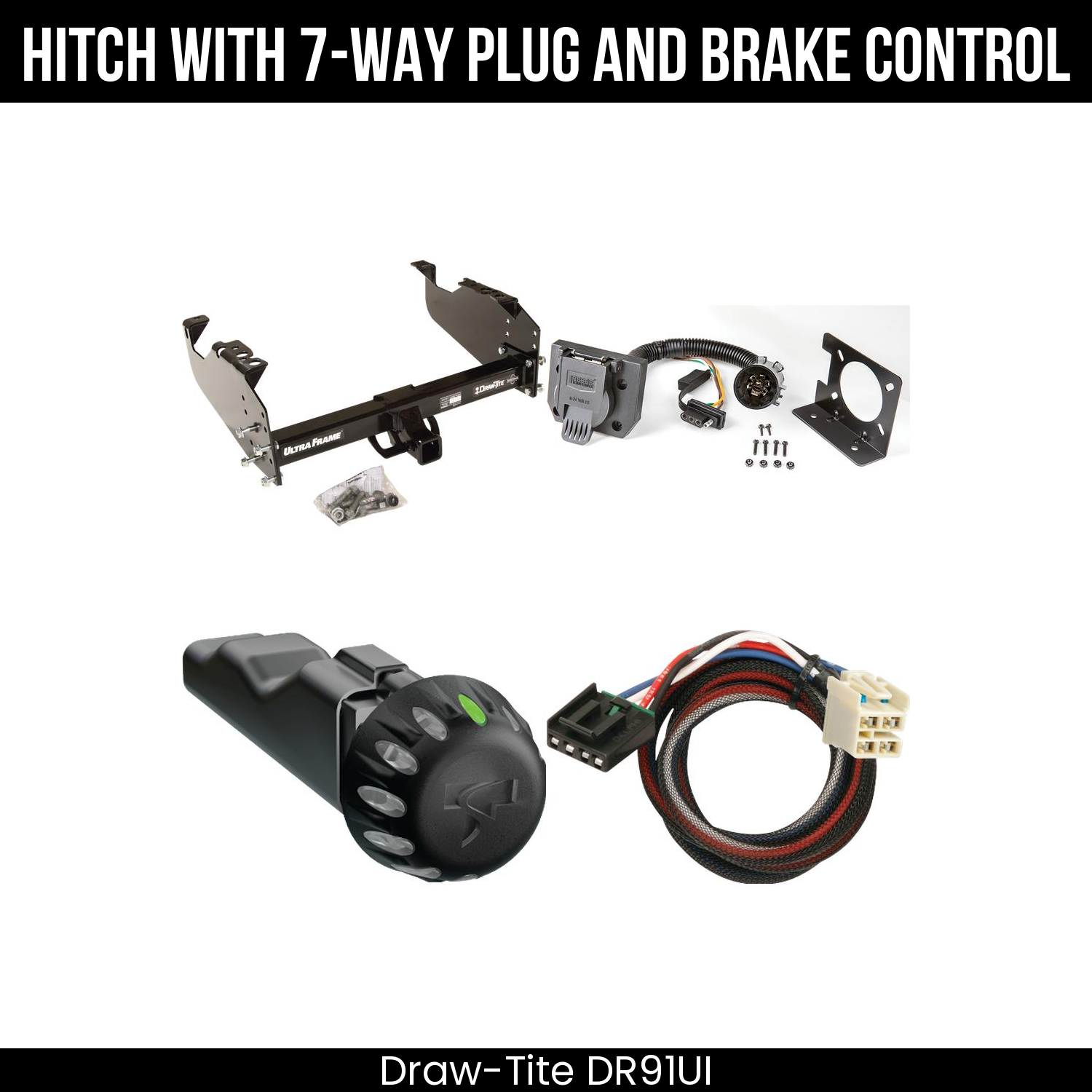 Draw Tite DR91UI Hitch With 7 Way Plug And Brake Control Bundle Featureimg