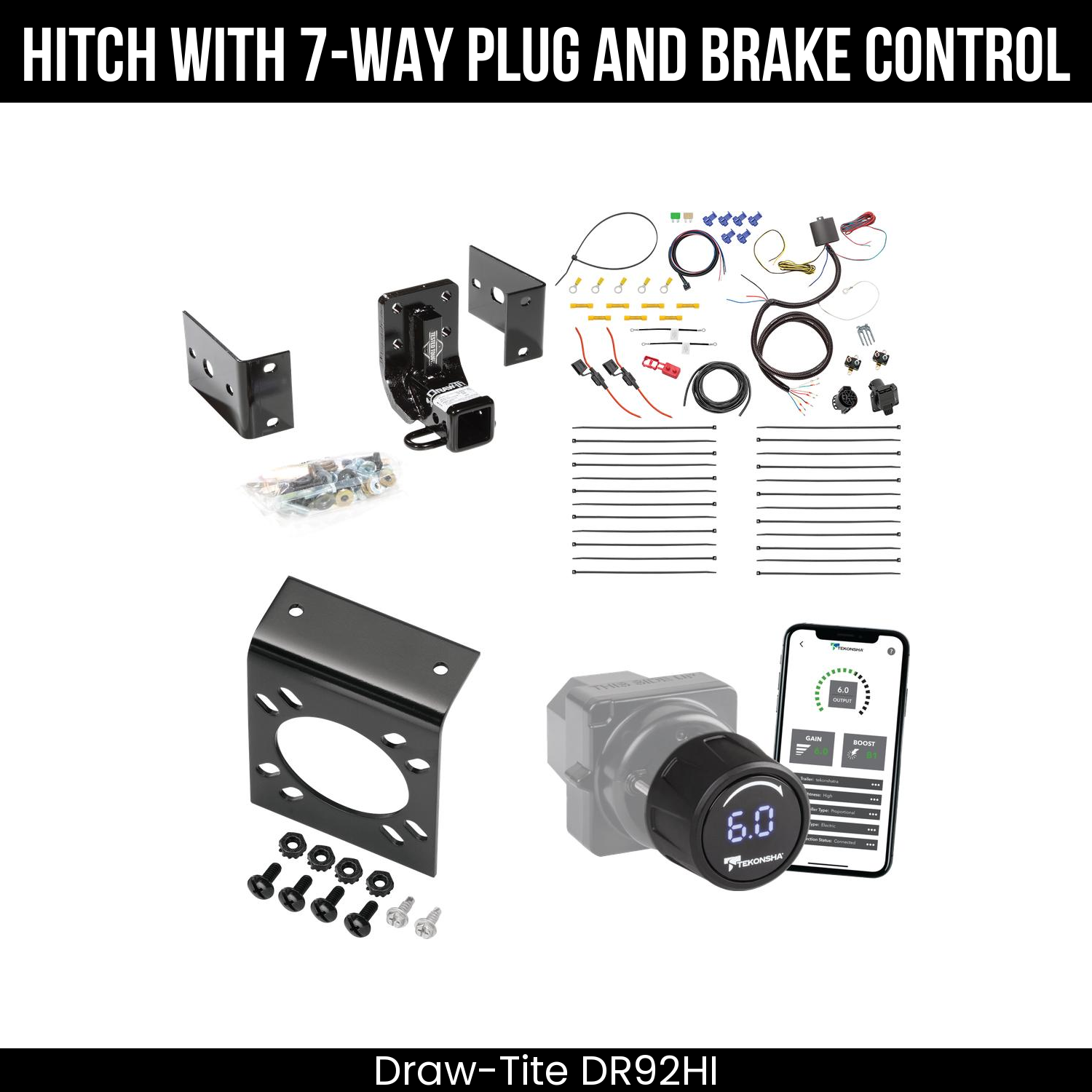 Draw Tite DR92HI Hitch With 7 Way Plug And Brake Control Bundle Featureimg