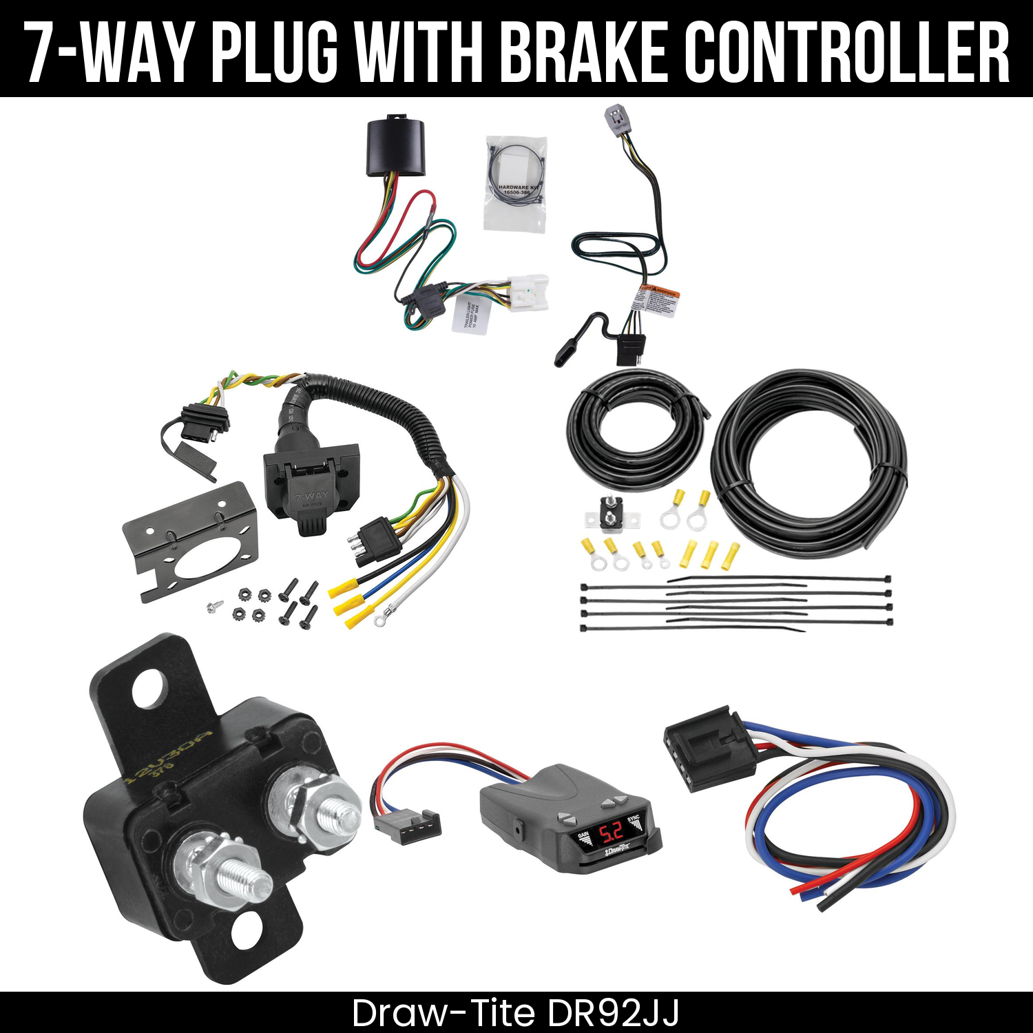 Trailer Wiring 7-Way Plug w/ Bracket , Draw-Tite Activator IV Brake Control