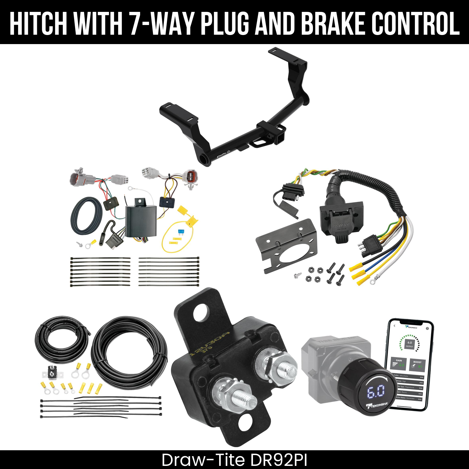 Draw Tite DR92PI Hitch With 7 Way Plug And Brake Control Bundle Featureimg