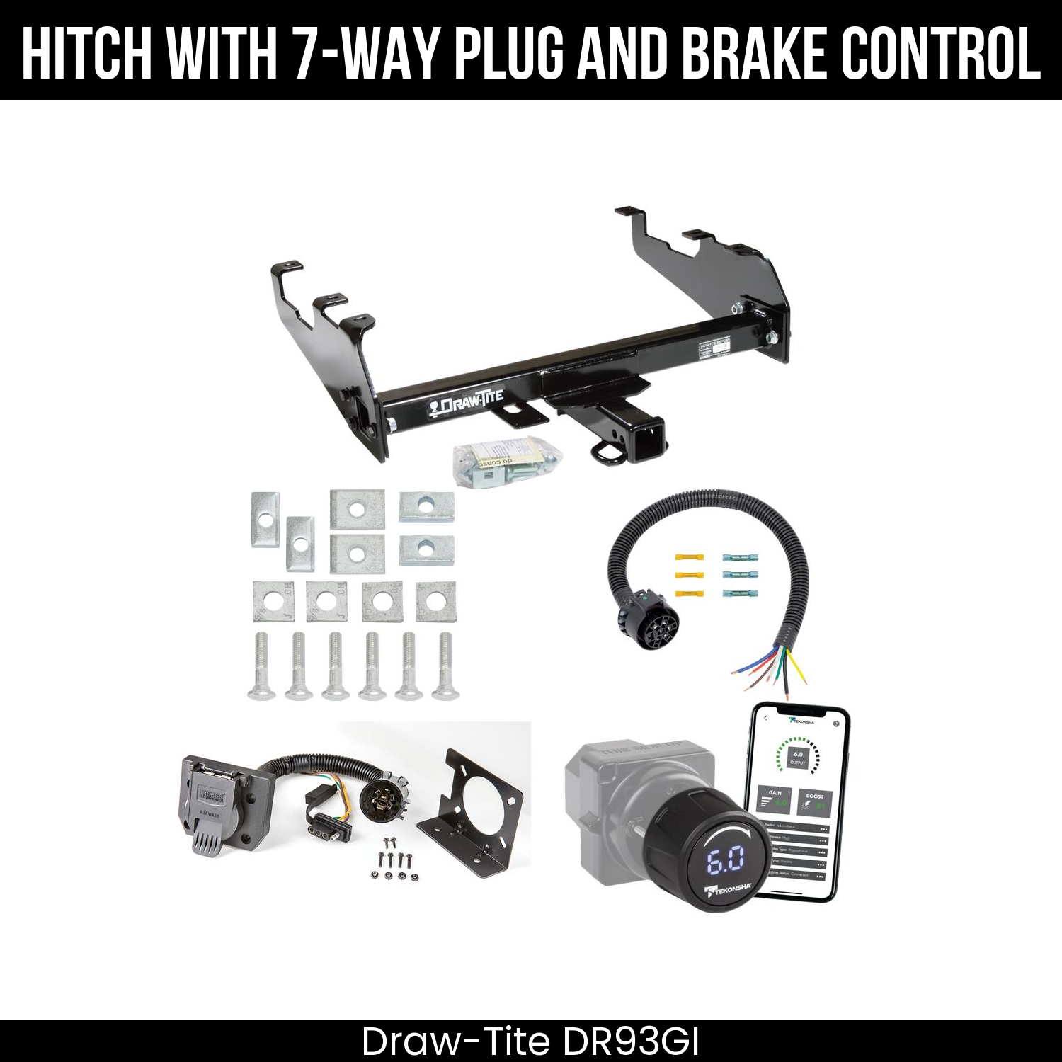 Draw Tite DR93GI Hitch With 7 Way Plug And Brake Control Bundle Featureimg