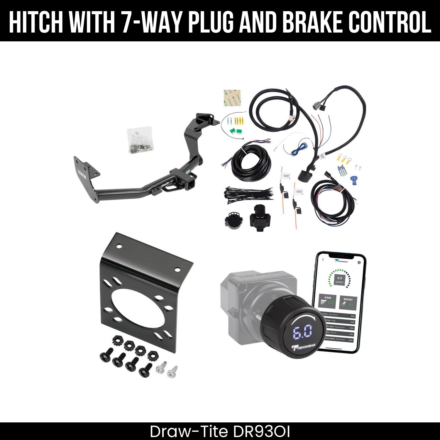 Draw Tite DR93OI Hitch With 7 Way Plug And Brake Control Bundle Featureimg