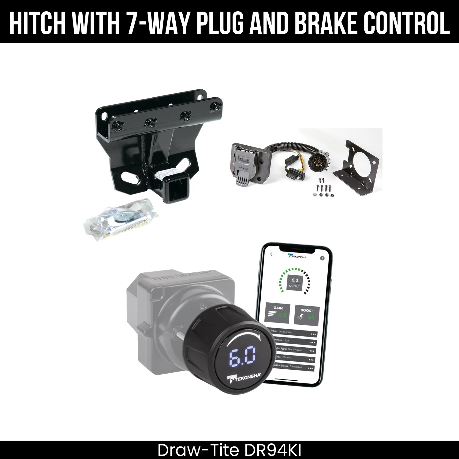 Draw Tite DR94KI Hitch With 7 Way Plug And Brake Control Bundle Featureimg