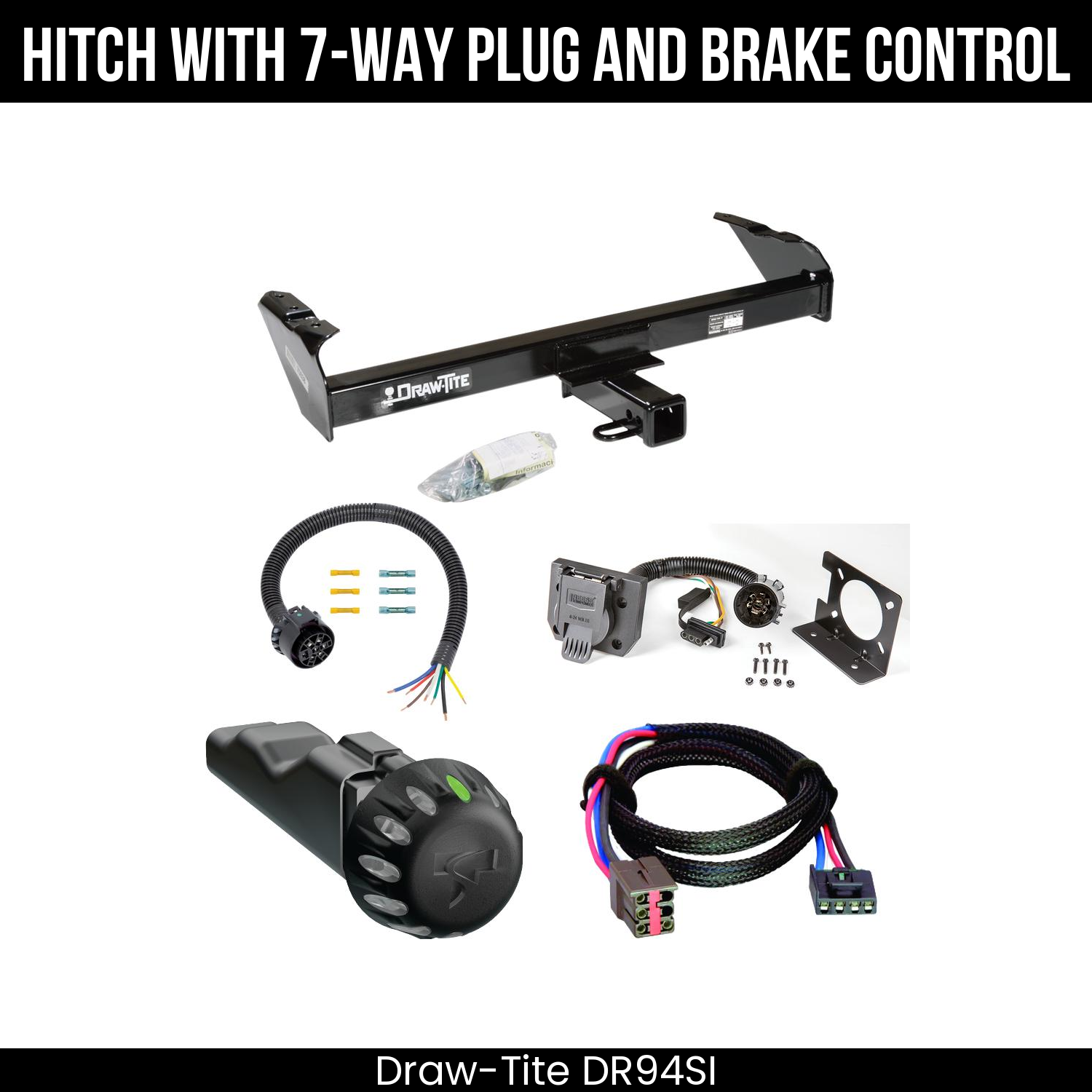 Draw Tite DR94SI Hitch With 7 Way Plug And Brake Control Bundle Featureimg