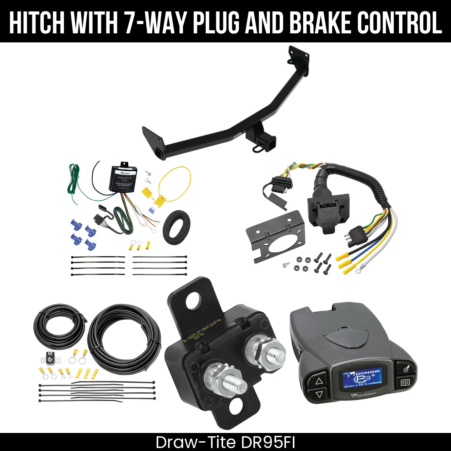 Draw Tite DR95FI Hitch With 7 Way Plug And Brake Control Bundle Featureimg