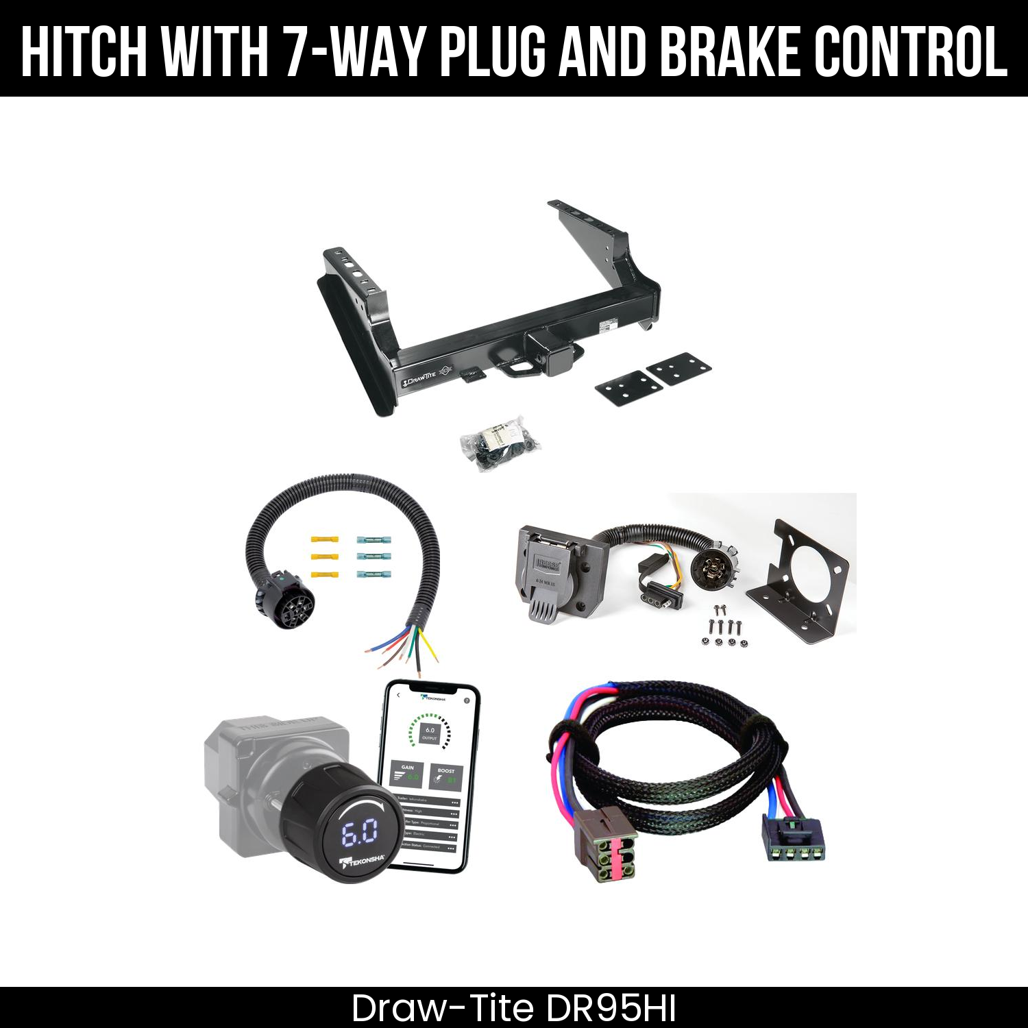 Draw Tite DR95HI Hitch With 7 Way Plug And Brake Control Bundle Featureimg