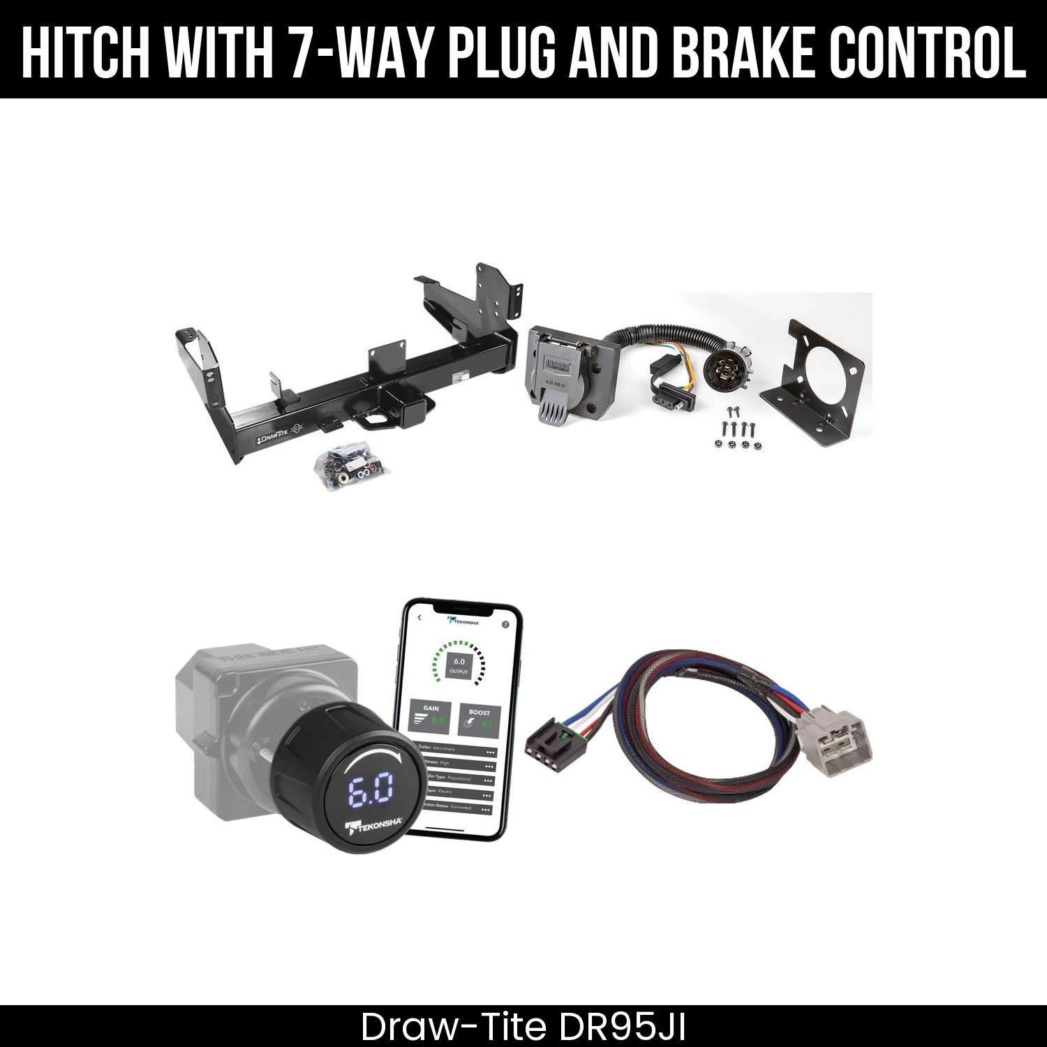Draw Tite DR95JI Hitch With 7 Way Plug And Brake Control Bundle Featureimg