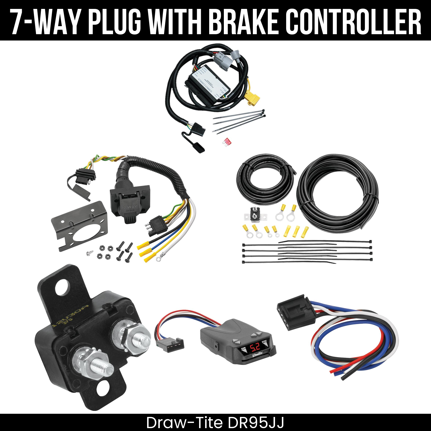 Trailer Wiring 7-Way Plug w/ Bracket , Draw-Tite Activator IV Brake Control