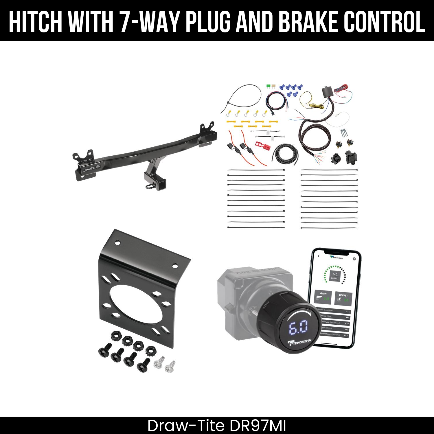Draw Tite DR97MI Hitch With 7 Way Plug And Brake Control Bundle Featureimg