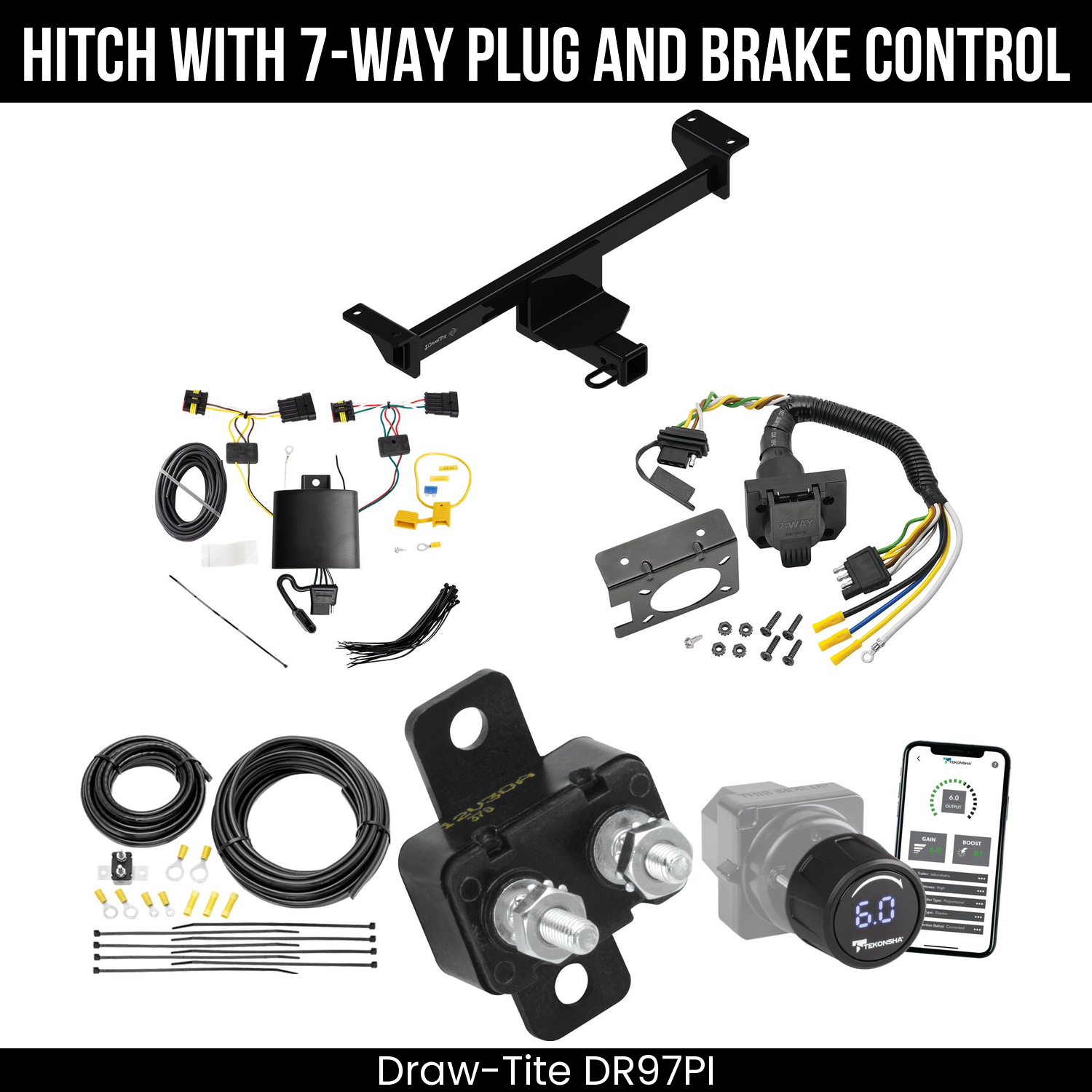Draw Tite DR97PI Hitch With 7 Way Plug And Brake Control Bundle Featureimg