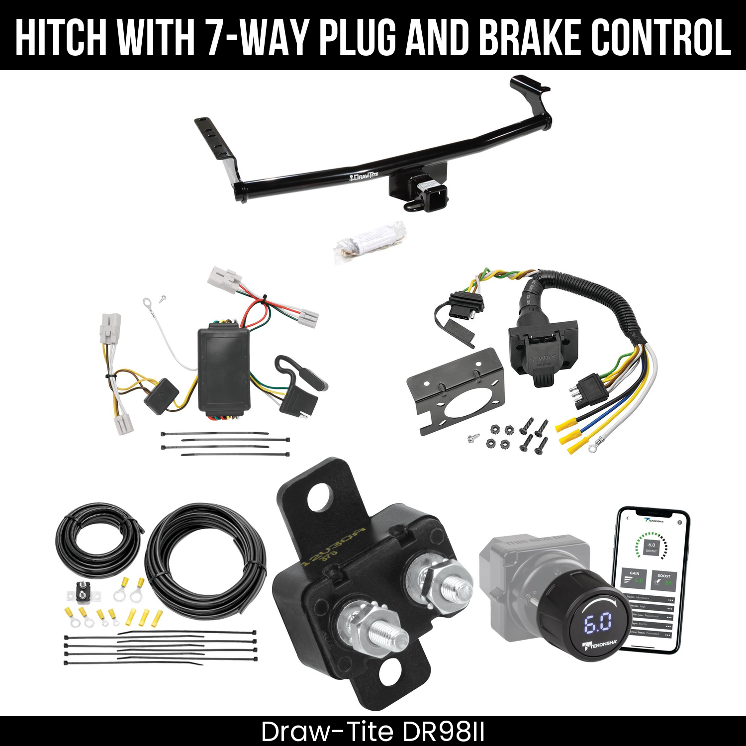 Draw Tite DR98II Hitch With 7 Way Plug And Brake Control Bundle Featureimg