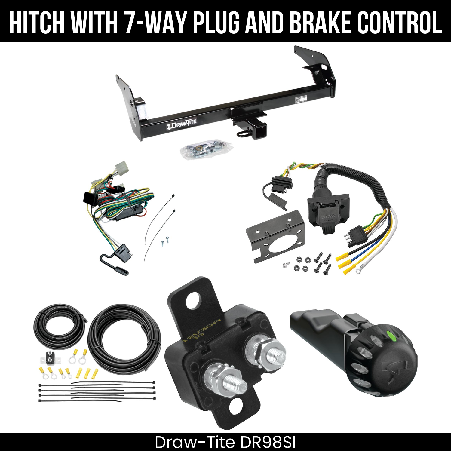 Draw Tite DR98SI Hitch With 7 Way Plug And Brake Control Bundle Featureimg