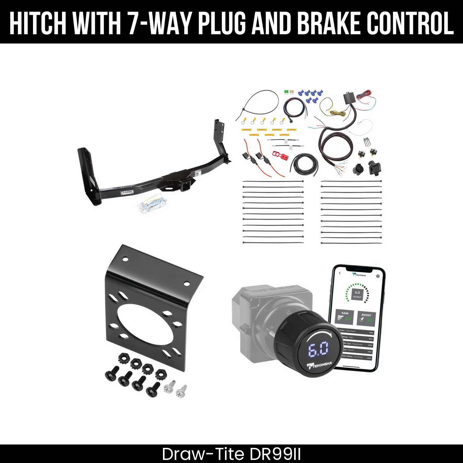 Draw Tite DR99II Hitch With 7 Way Plug And Brake Control Bundle Featureimg