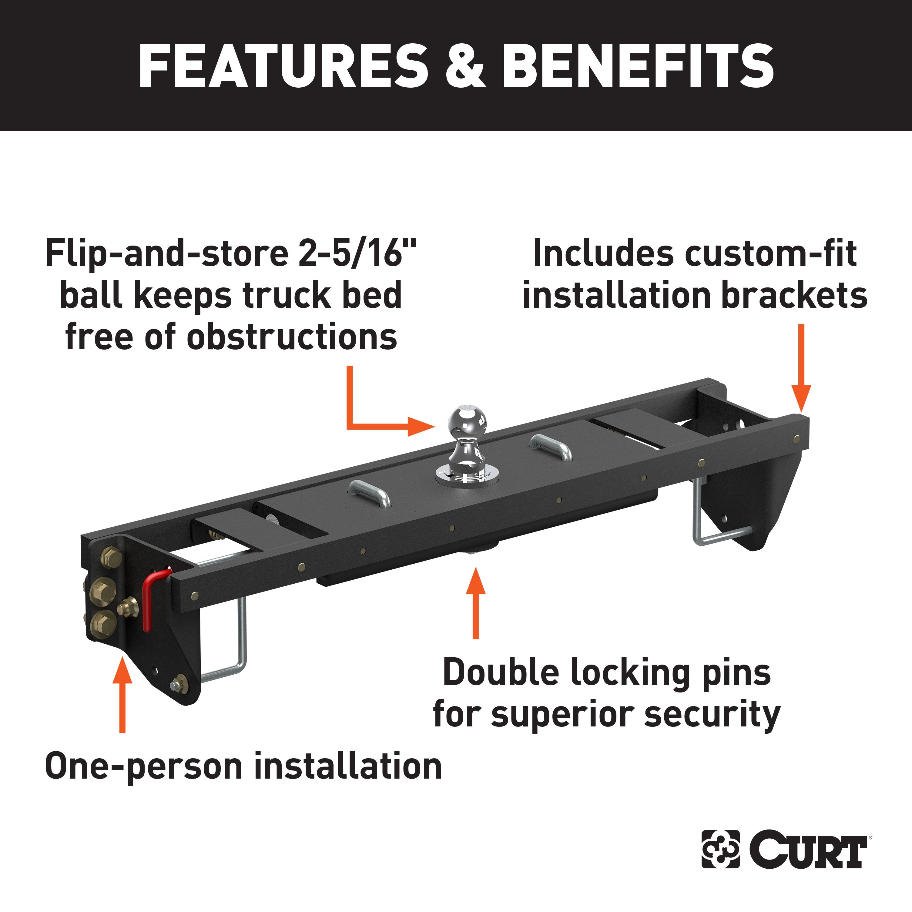 Double Lock EZr Gooseneck Hitch,Double Lock EZr Gooseneck Install Brackets