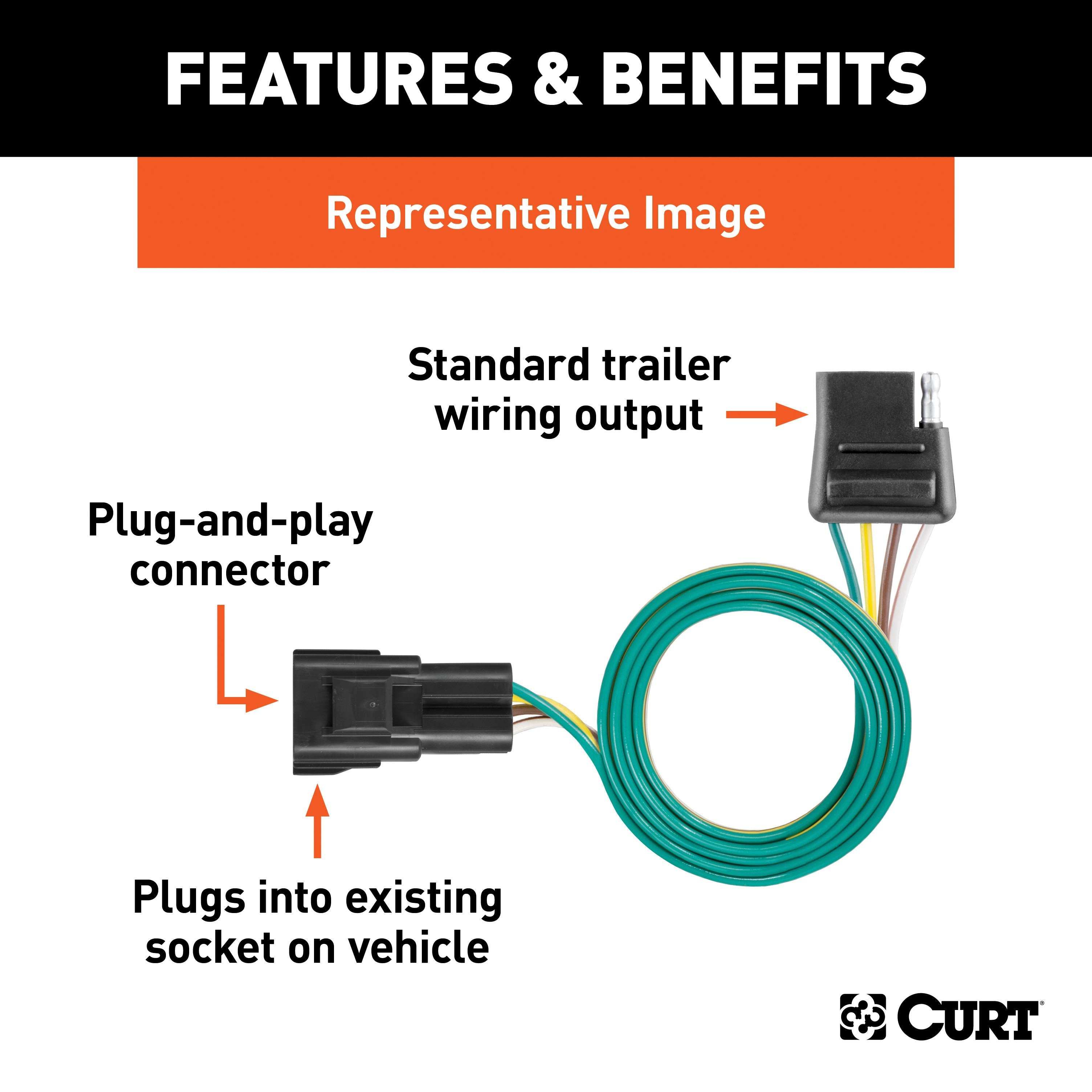 Trailer Wiring 5-Flat Plug w/ Bracket
