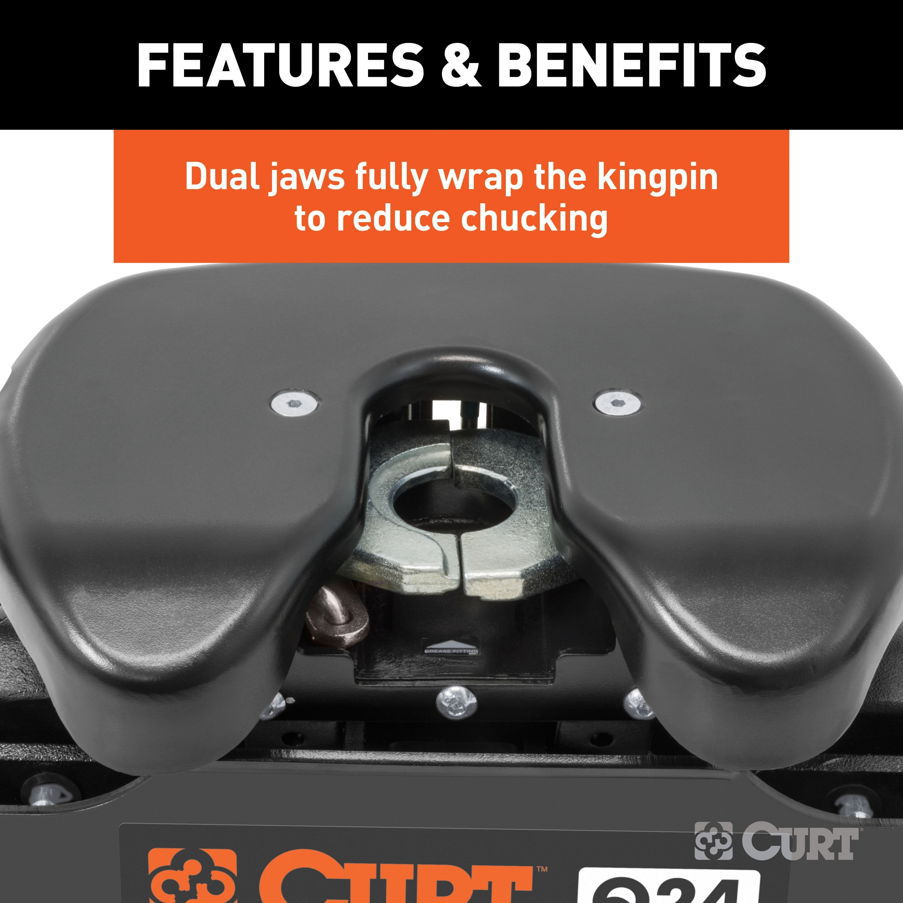 Curt Q24 Dual Jaw Sliding 5th Wheel Trailer Hitch for 2011-2025 Ford F250 F350 with 6-3/4' Bed - For Short Beds (24K Towing Capacity) CU63CA