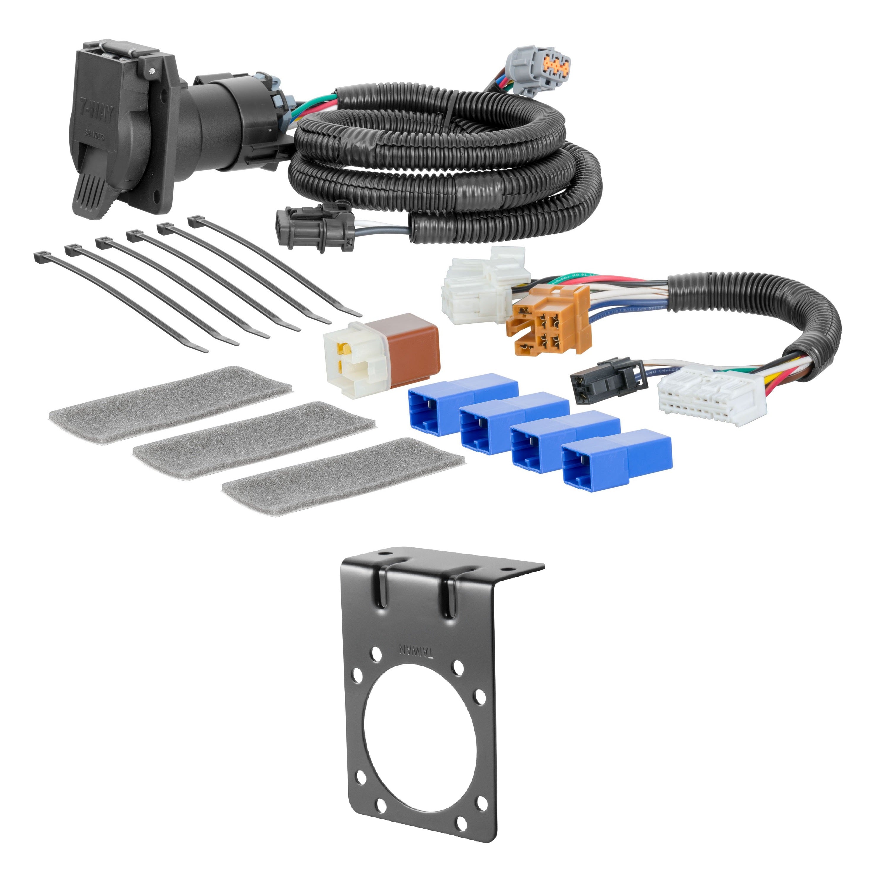 Trailer Wiring 7-Way Plug w/ Bracket