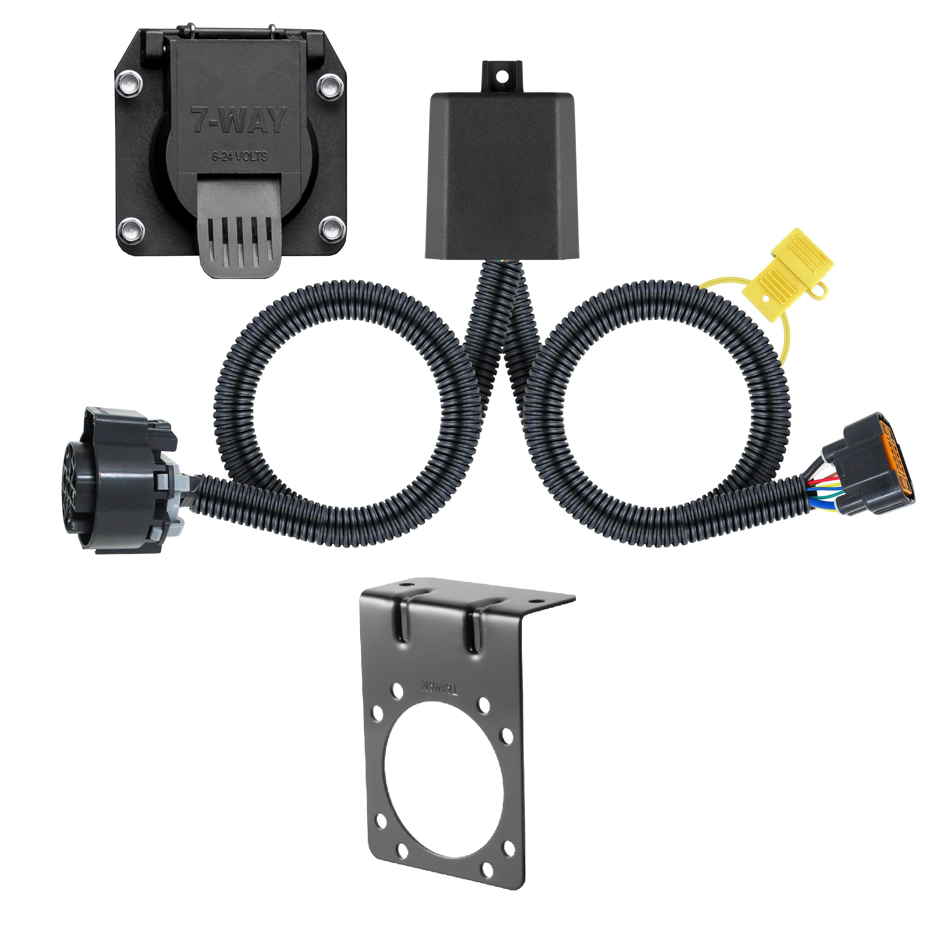 Trailer Wiring 7-Way Plug w/ Bracket