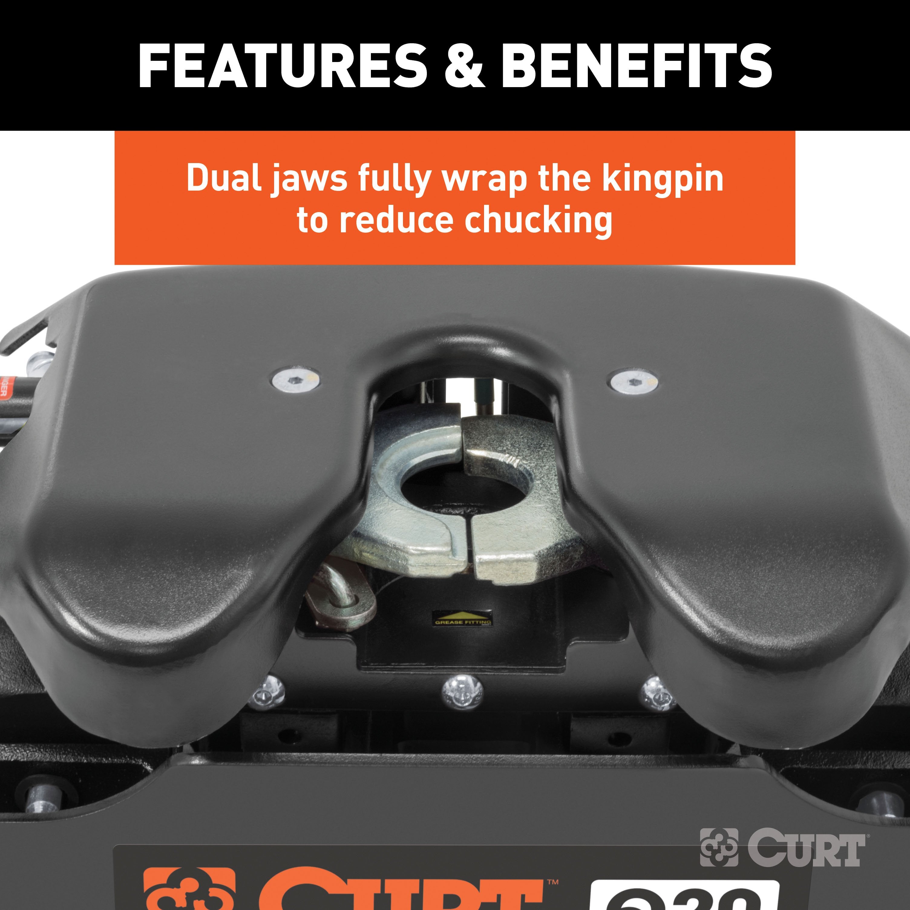Curt Q20 Dual Jaw Sliding 5th Wheel Trailer Hitch for 2011-2025 Ford F250 F350 with 6-3/4' Bed - For Short Beds (20K Towing Capacity) CU53CA