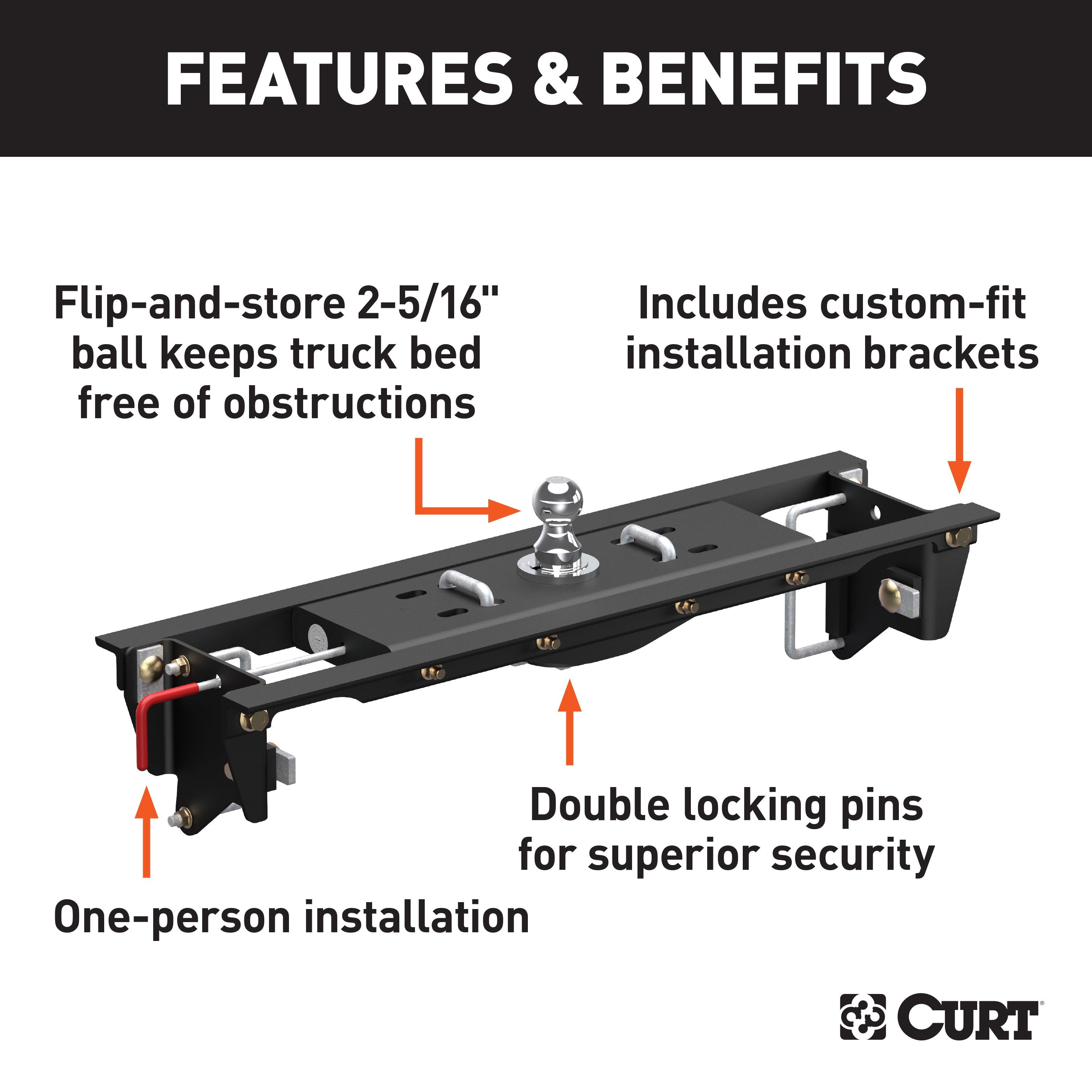 Double Lock EZr Gooseneck Hitch,Double Lock EZr Gooseneck Install Brackets,X5 Gooseneck-to-5th-Wheel Adapter Plate,Q20 5th Wheel Hitch Head
