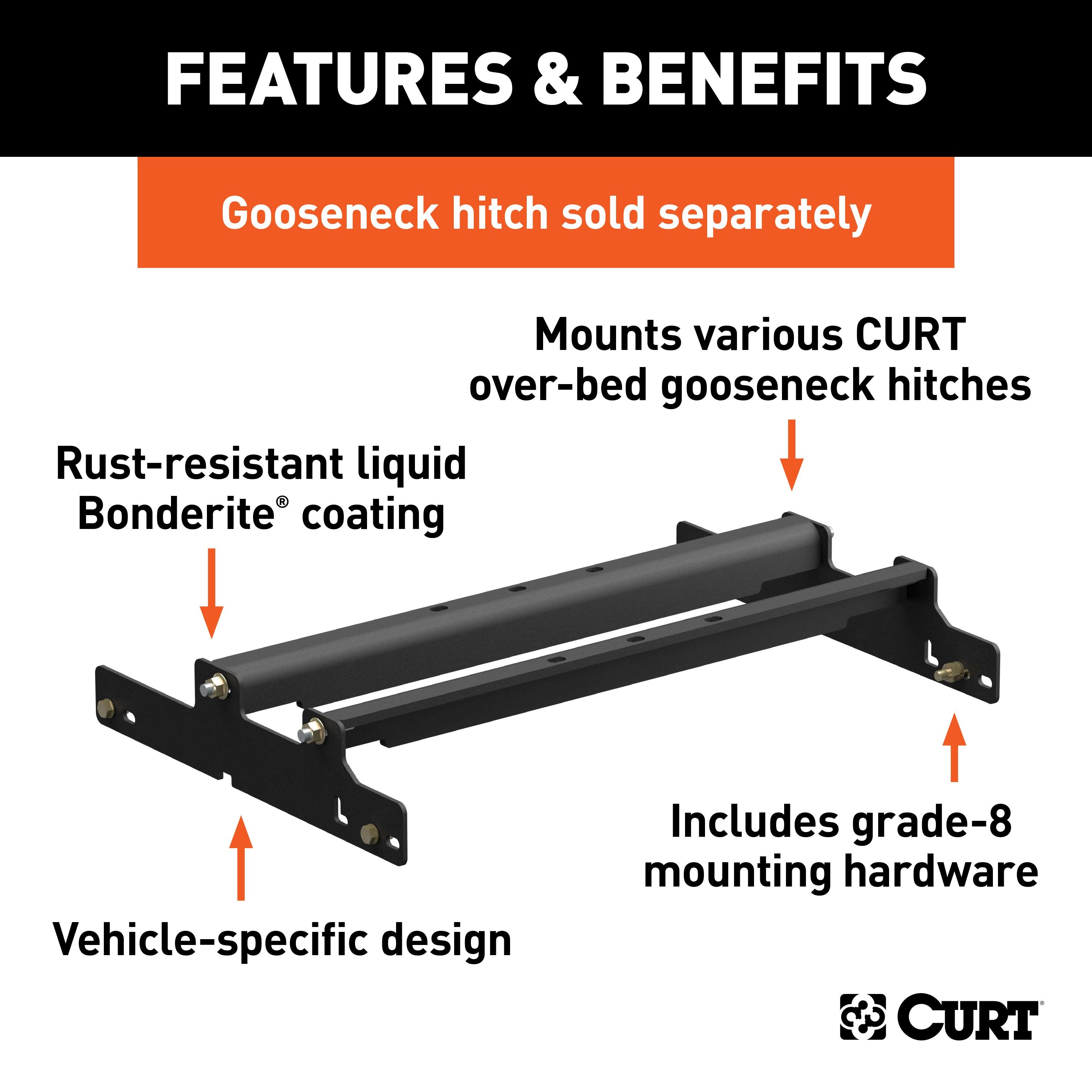 Over-Bed Gooseneck Install Brackets,Universal Gooseneck Rail Kit