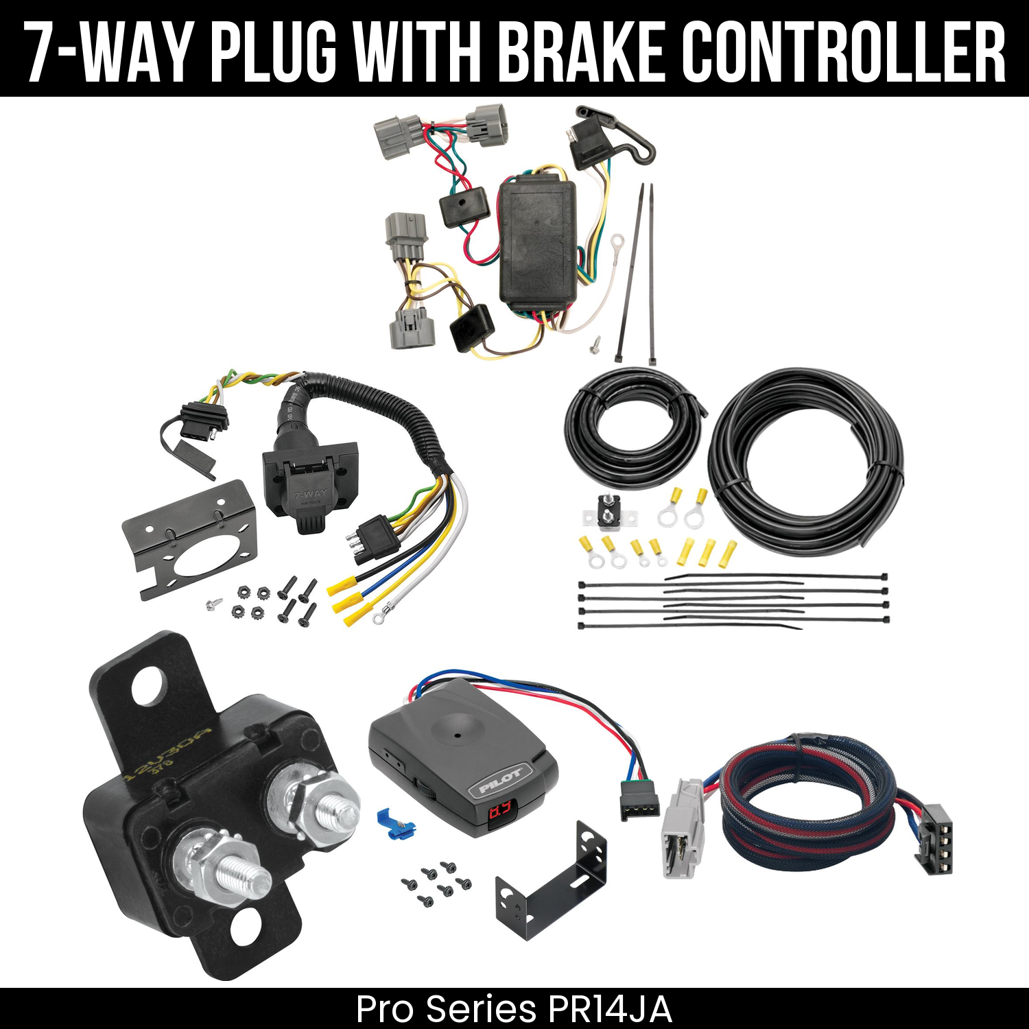 Trailer Wiring 7-Way Plug w/ Bracket , Pro Series Pilot Brake Control