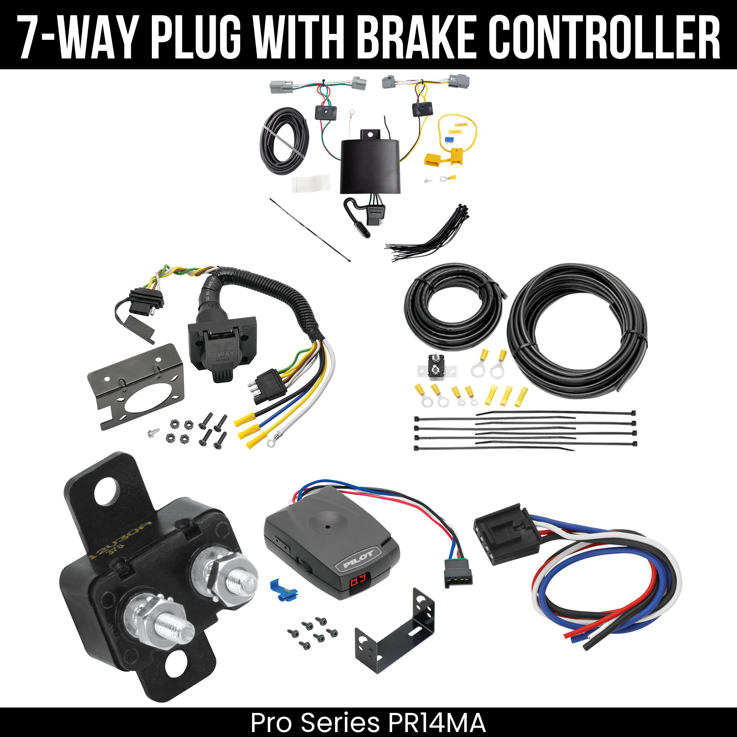 Trailer Wiring 7-Way Plug w/ Bracket , Pro Series Pilot Brake Control