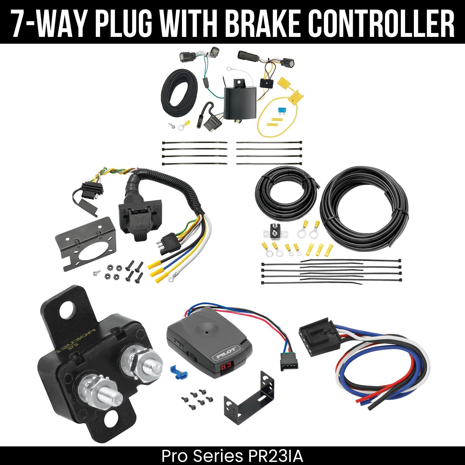 Trailer Wiring 7-Way Plug w/ Bracket , Pro Series Pilot Brake Control