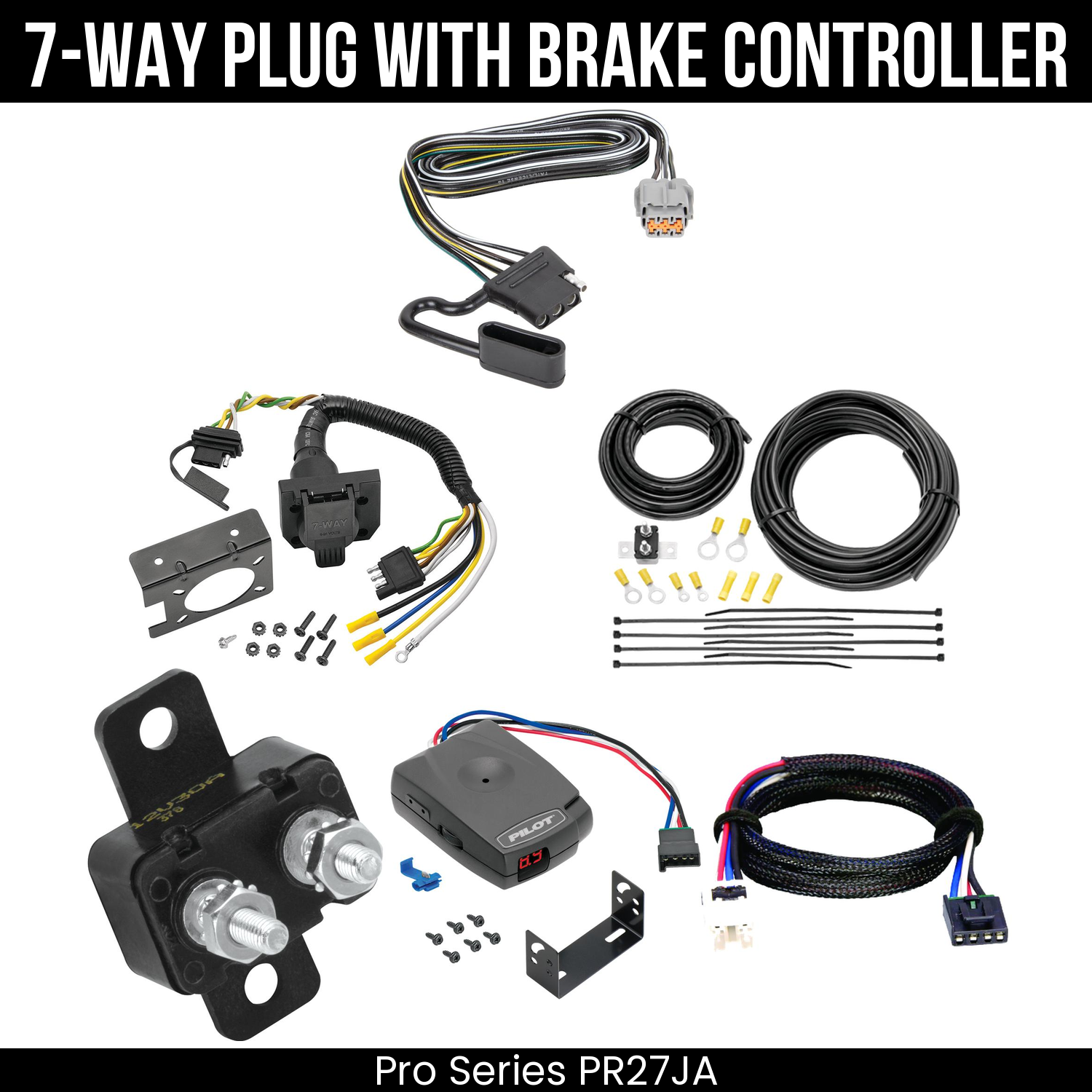 Trailer Wiring 7-Way Plug w/ Bracket , Pro Series Pilot Brake Control