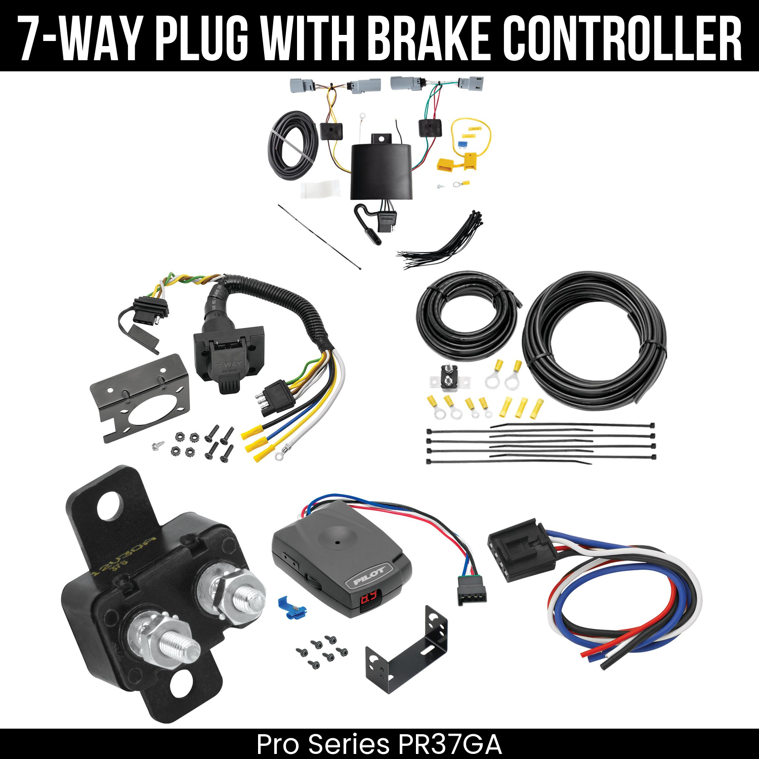 Trailer Wiring 7-Way Plug w/ Bracket , Pro Series Pilot Brake Control