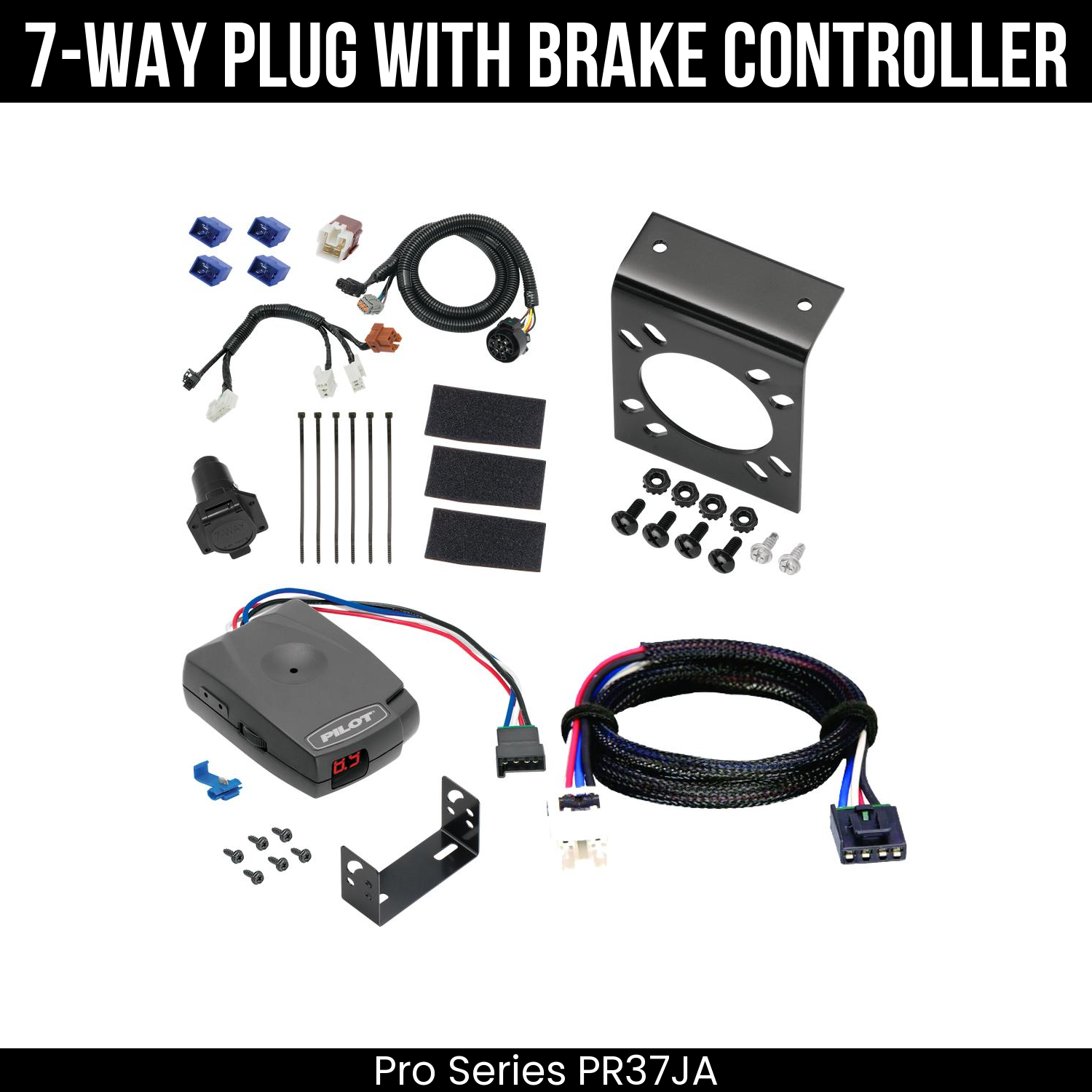 Trailer Wiring 7-Way Plug w/ Bracket , Pro Series Pilot Brake Control