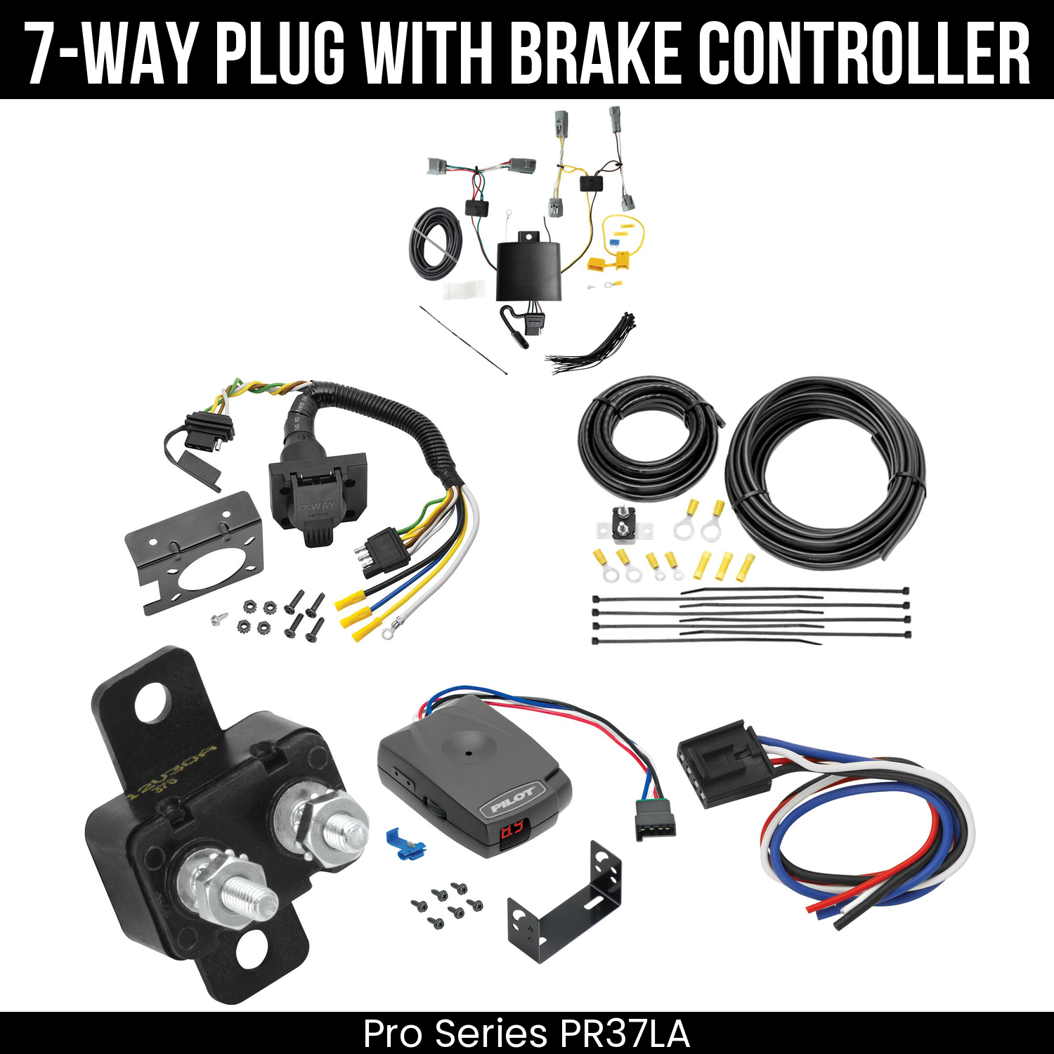 Trailer Wiring 7-Way Plug w/ Bracket , Pro Series Pilot Brake Control