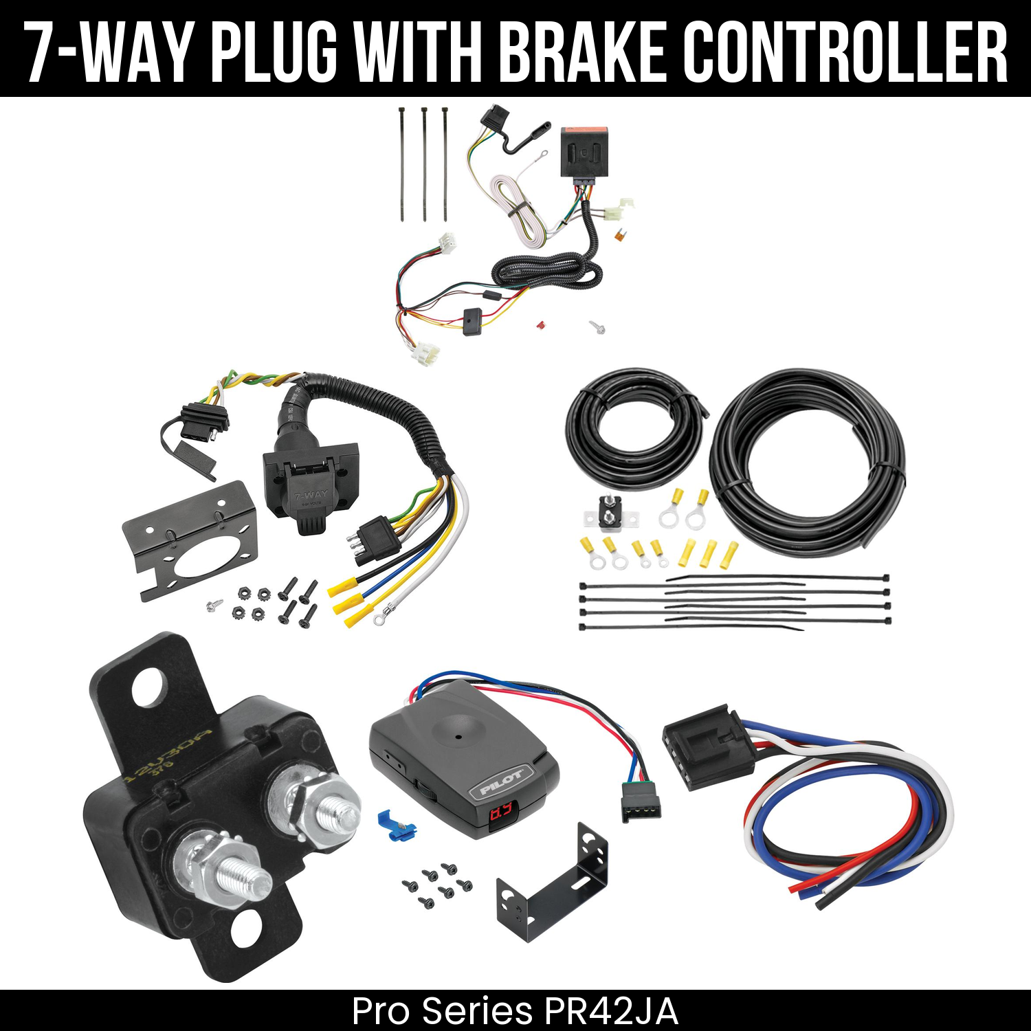Trailer Wiring 7-Way Plug w/ Bracket , Pro Series Pilot Brake Control