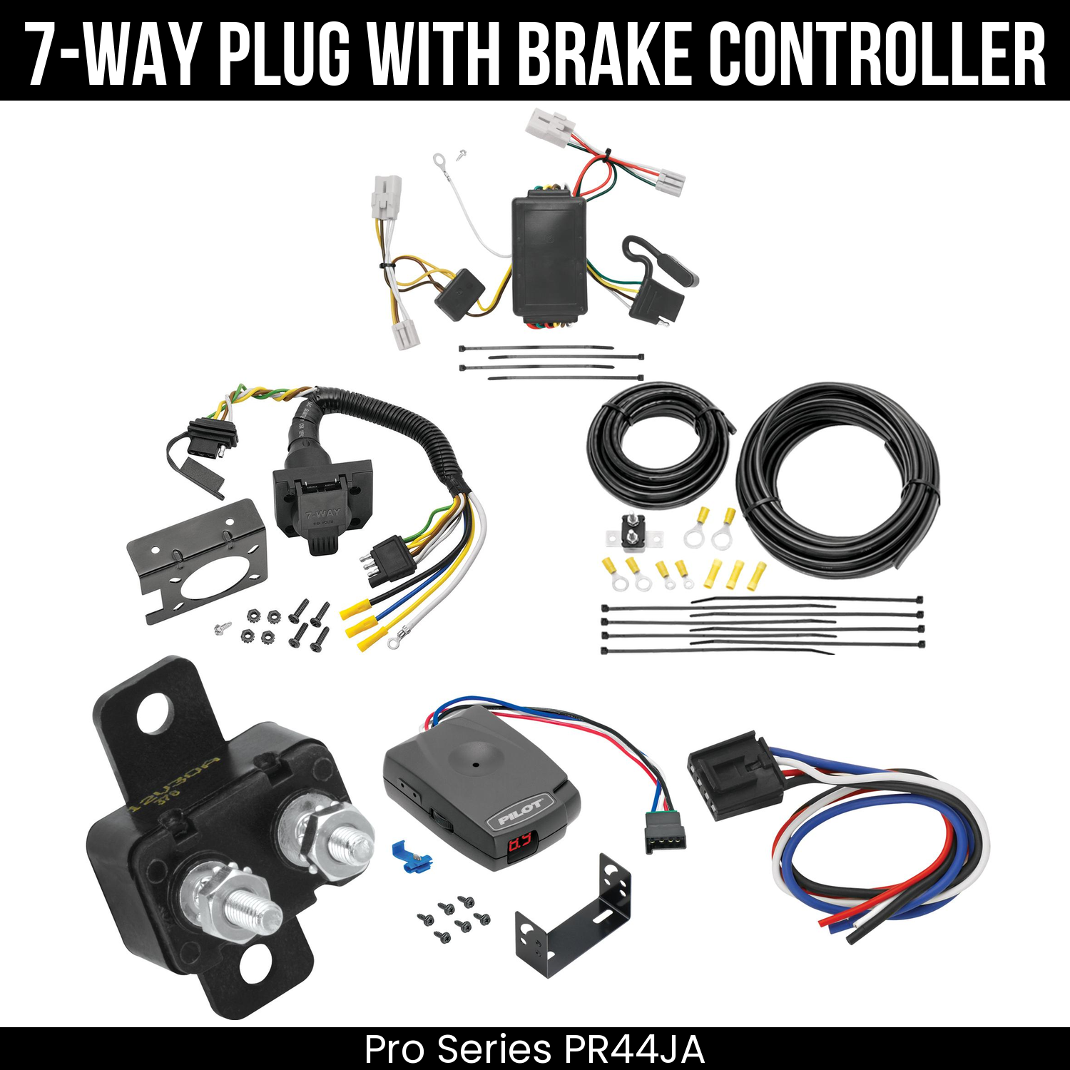 Trailer Wiring 7-Way Plug w/ Bracket , Pro Series Pilot Brake Control