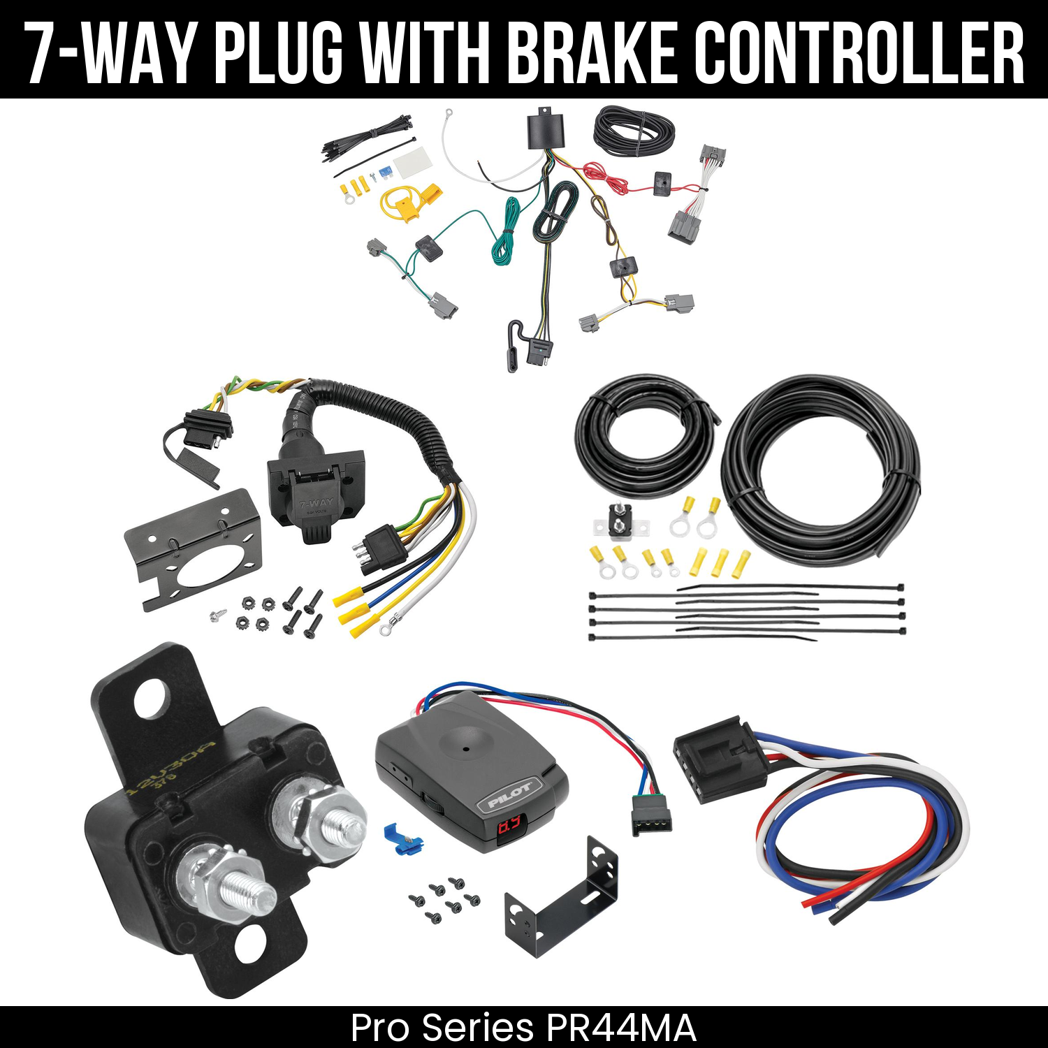 Trailer Wiring 7-Way Plug w/ Bracket , Pro Series Pilot Brake Control
