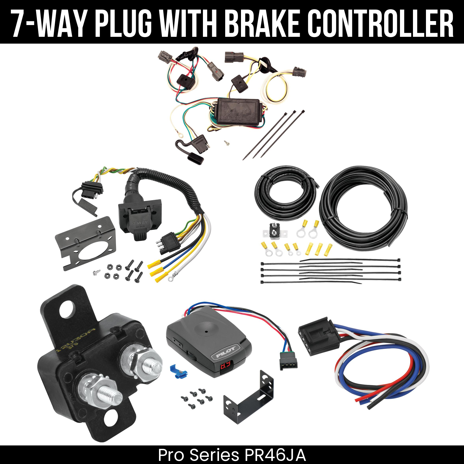 Trailer Wiring 7-Way Plug w/ Bracket , Pro Series Pilot Brake Control