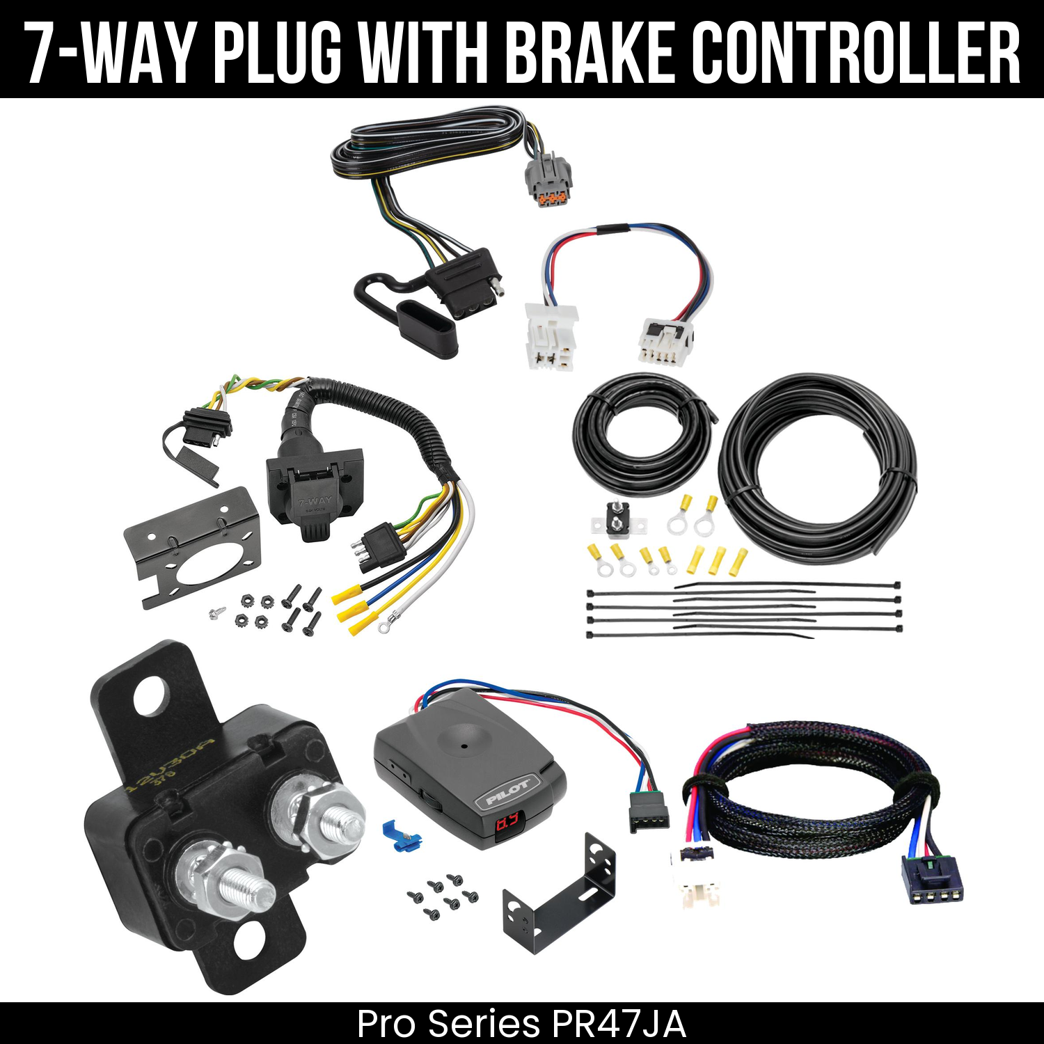 Trailer Wiring 7-Way Plug w/ Bracket , Pro Series Pilot Brake Control
