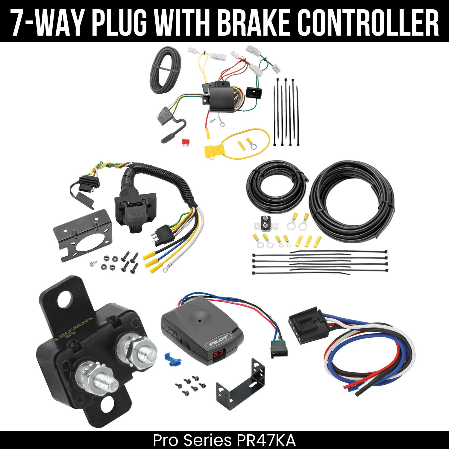 Trailer Wiring 7-Way Plug w/ Bracket , Pro Series Pilot Brake Control