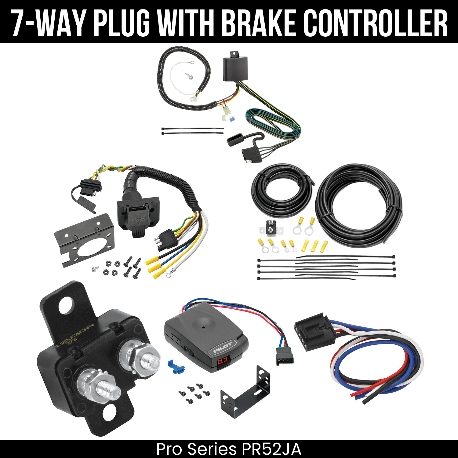 Trailer Wiring 7-Way Plug w/ Bracket , Pro Series Pilot Brake Control