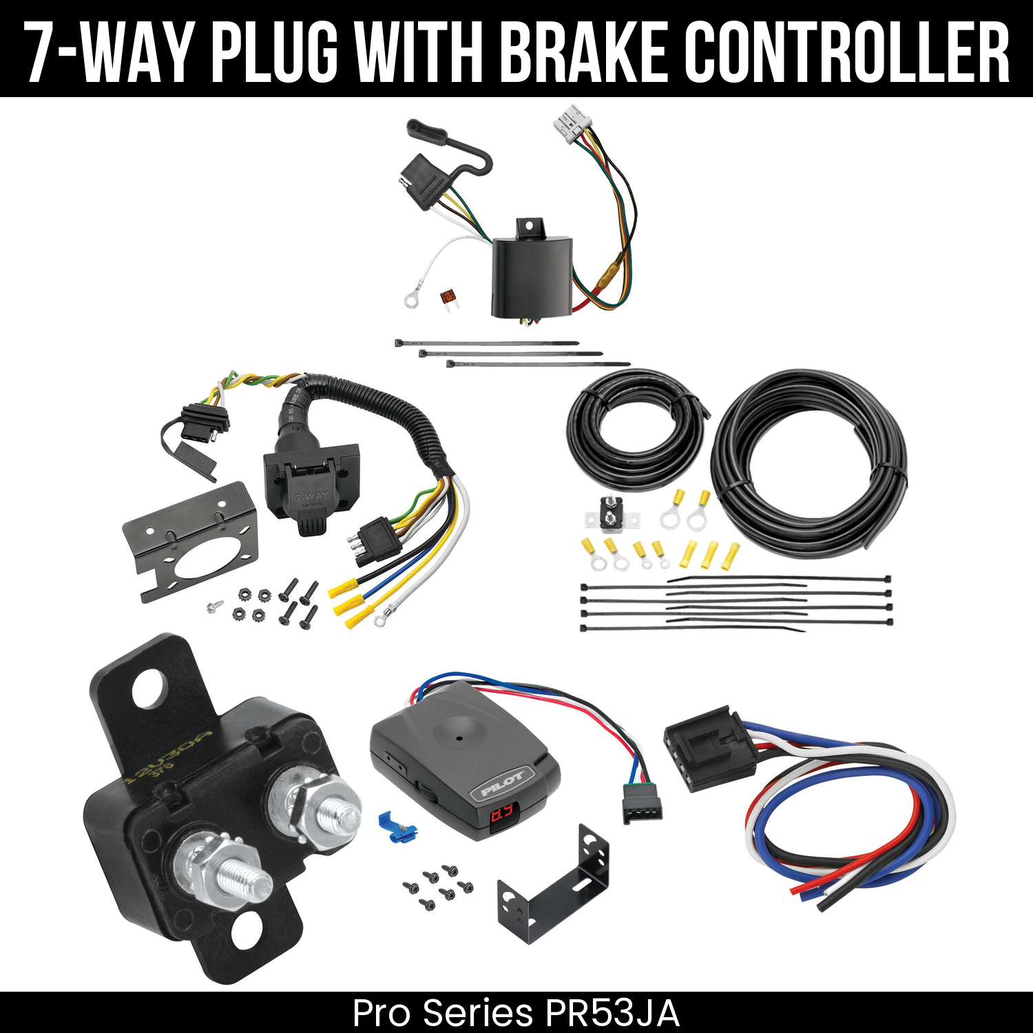 Trailer Wiring 7-Way Plug w/ Bracket , Pro Series Pilot Brake Control